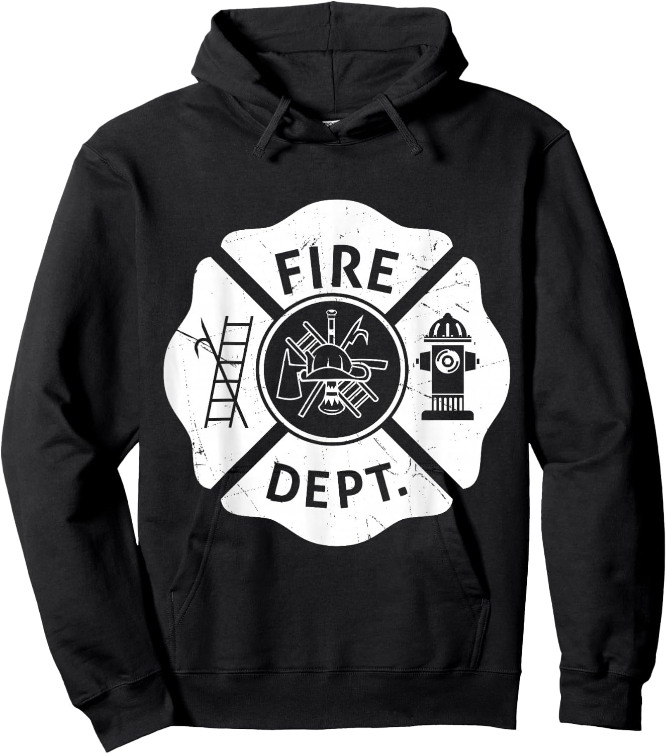 Fire Department Logo Uniform Fireman Symbol Firefighter Gear Hoodie - Hoodie | Black