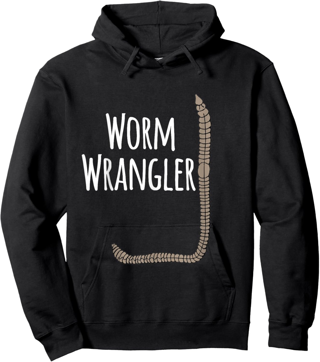 Worm Wrangler composting vermicomposting White Print Hoodie - Hoodie | Black