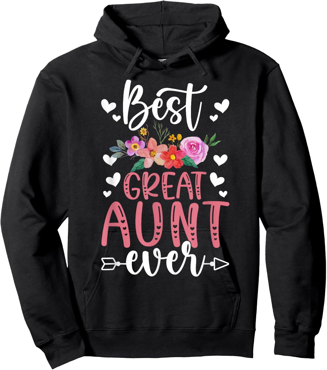 Best Great Aunt Ever Great Auntie Hoodie - Hoodie | Black