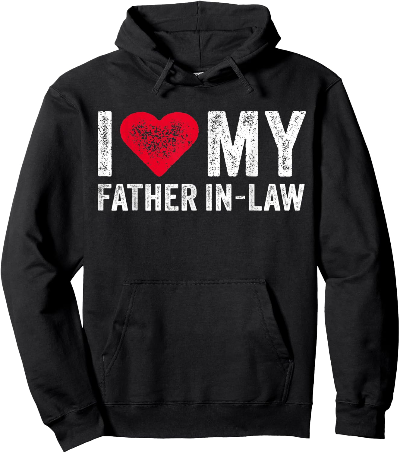I Love My Father In Law Red Heart Father's Day Funny Vintage Hoodie - Hoodie | Black