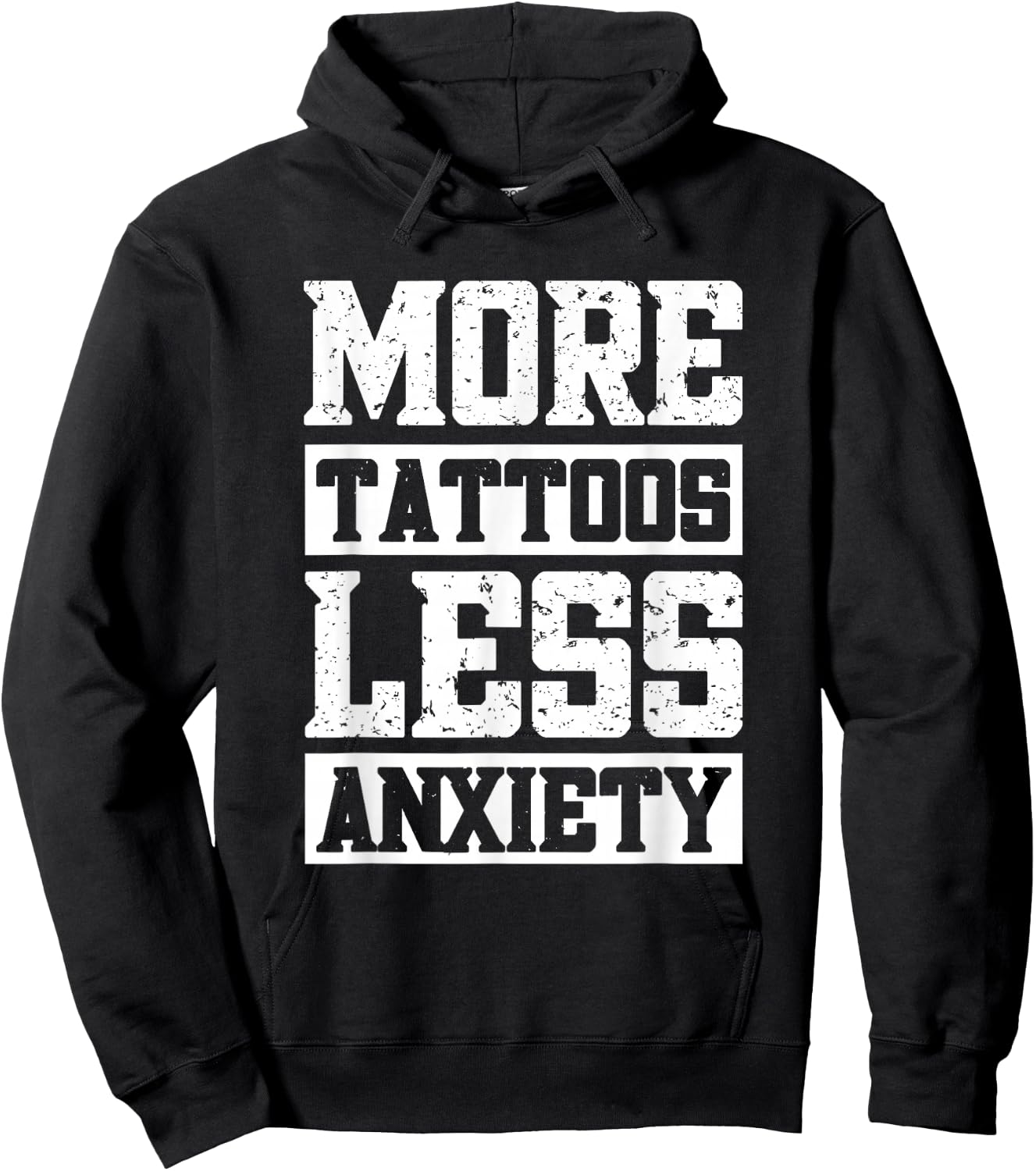 More Tattoos Less Anxiety Hoodie - Hoodie | Black
