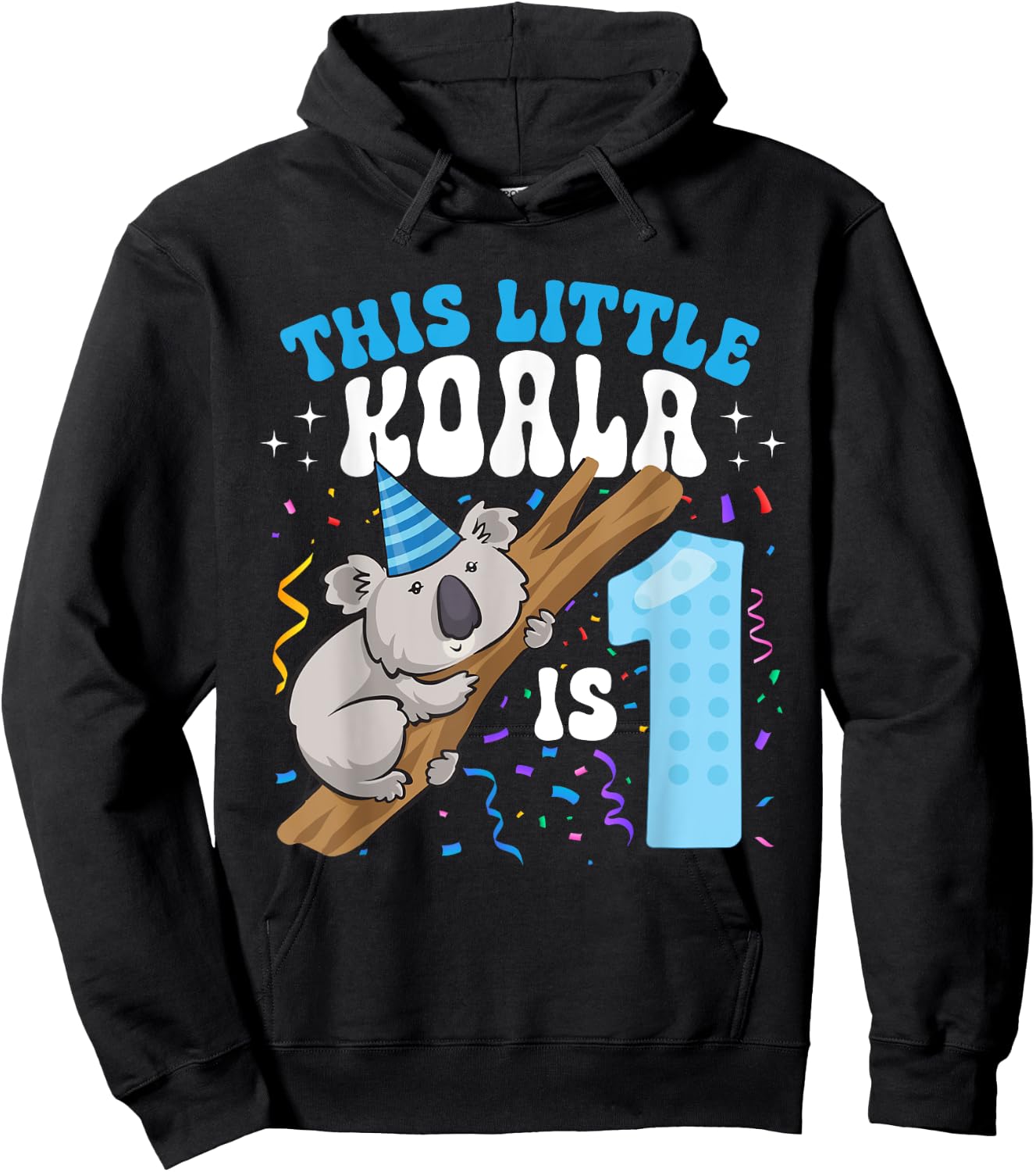 This Little Koala Is 1 Year Old 1st Birthday Party Koala Hoodie - Hoodie | Black