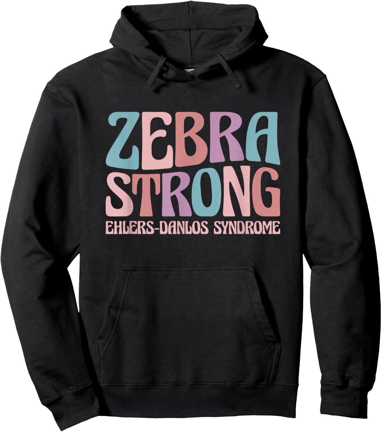 EDS Awareness Ehlers Danlos Syndrome Zebra Strong Hoodie - Hoodie | Black
