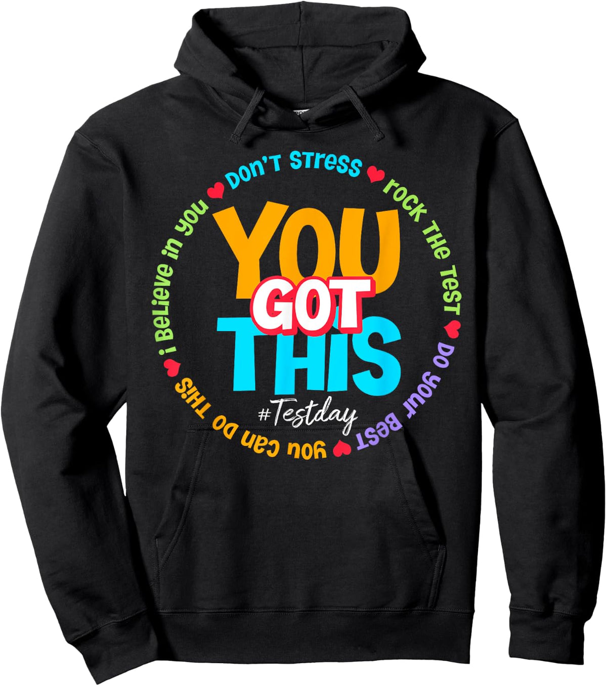 Test Day Rock The Test Teacher Testing Day You Got This Hoodie - Hoodie | Black