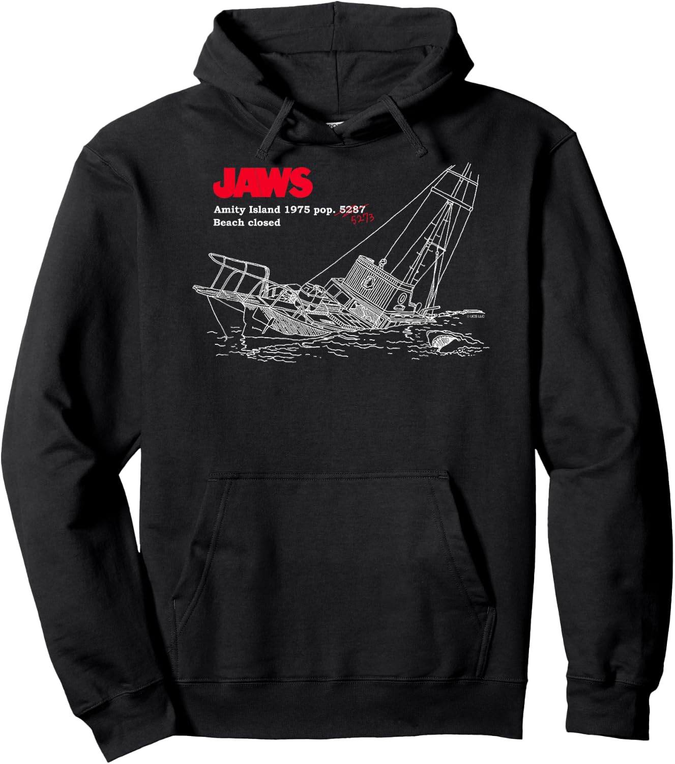 Jaws Amity Island Boat Hoodie - Hoodie | Black