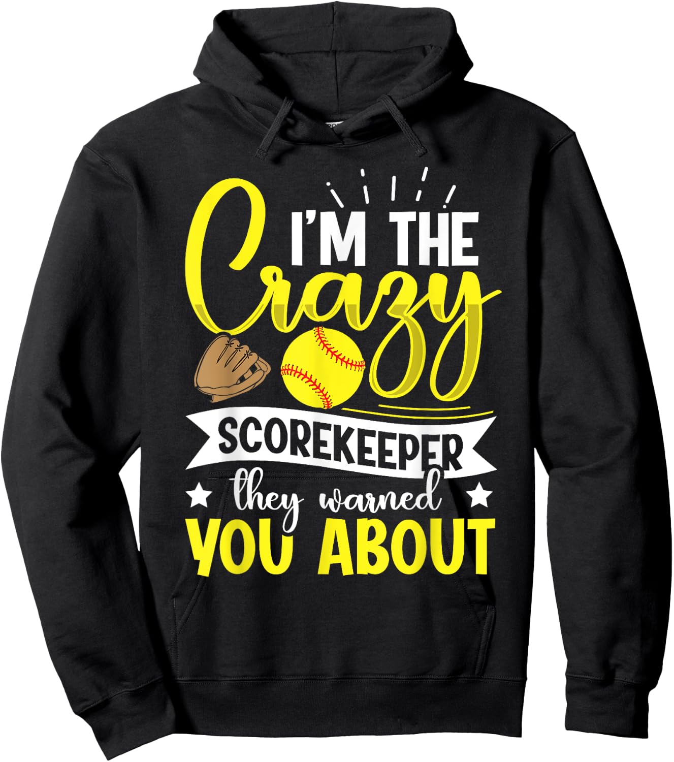 Softball Scorekeeper Design for a Score Book Keeper Hoodie - Hoodie | Black