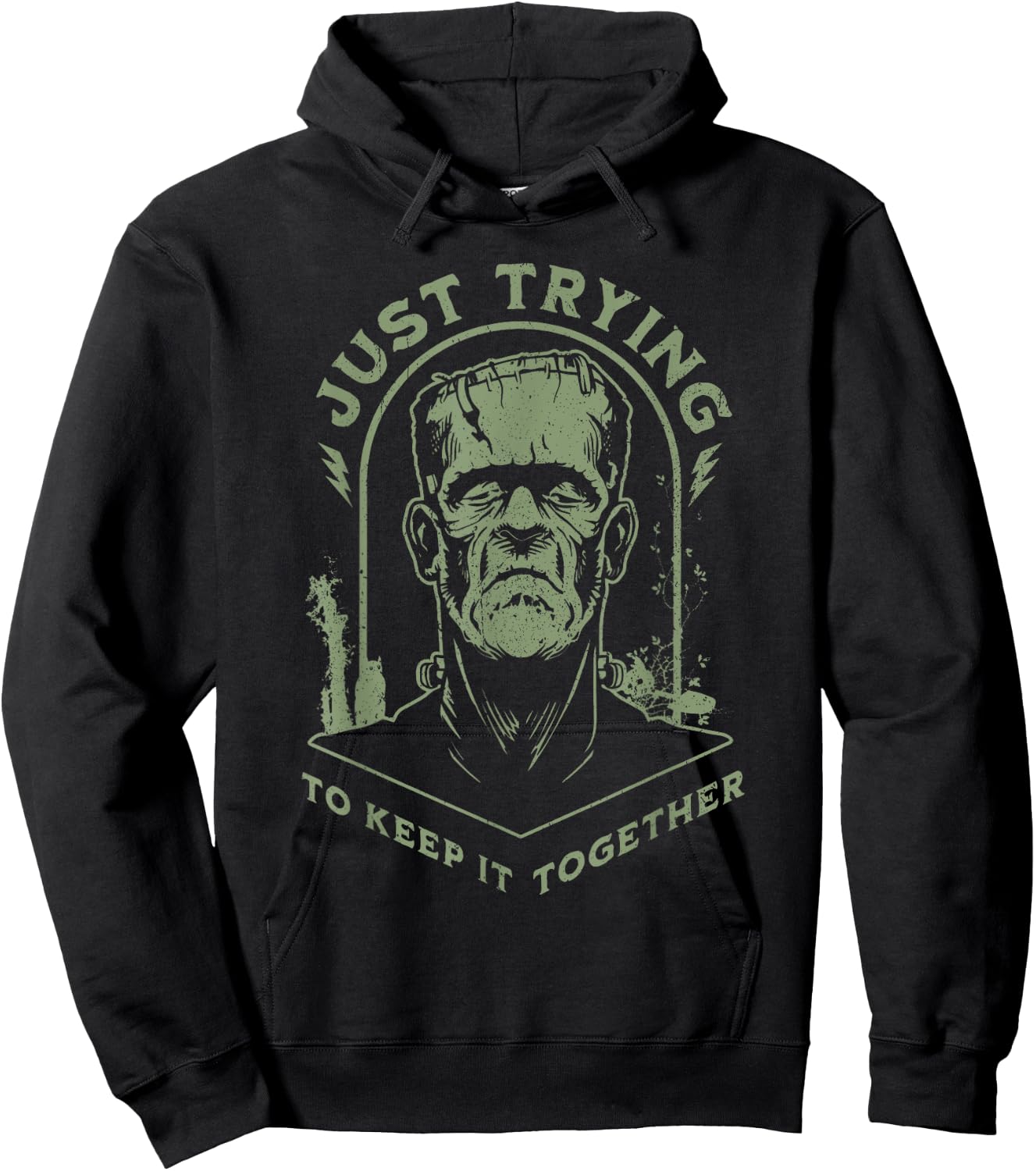 Funny Frankenstein Monster Just Trying to Keep it Together Hoodie - Hoodie | Black