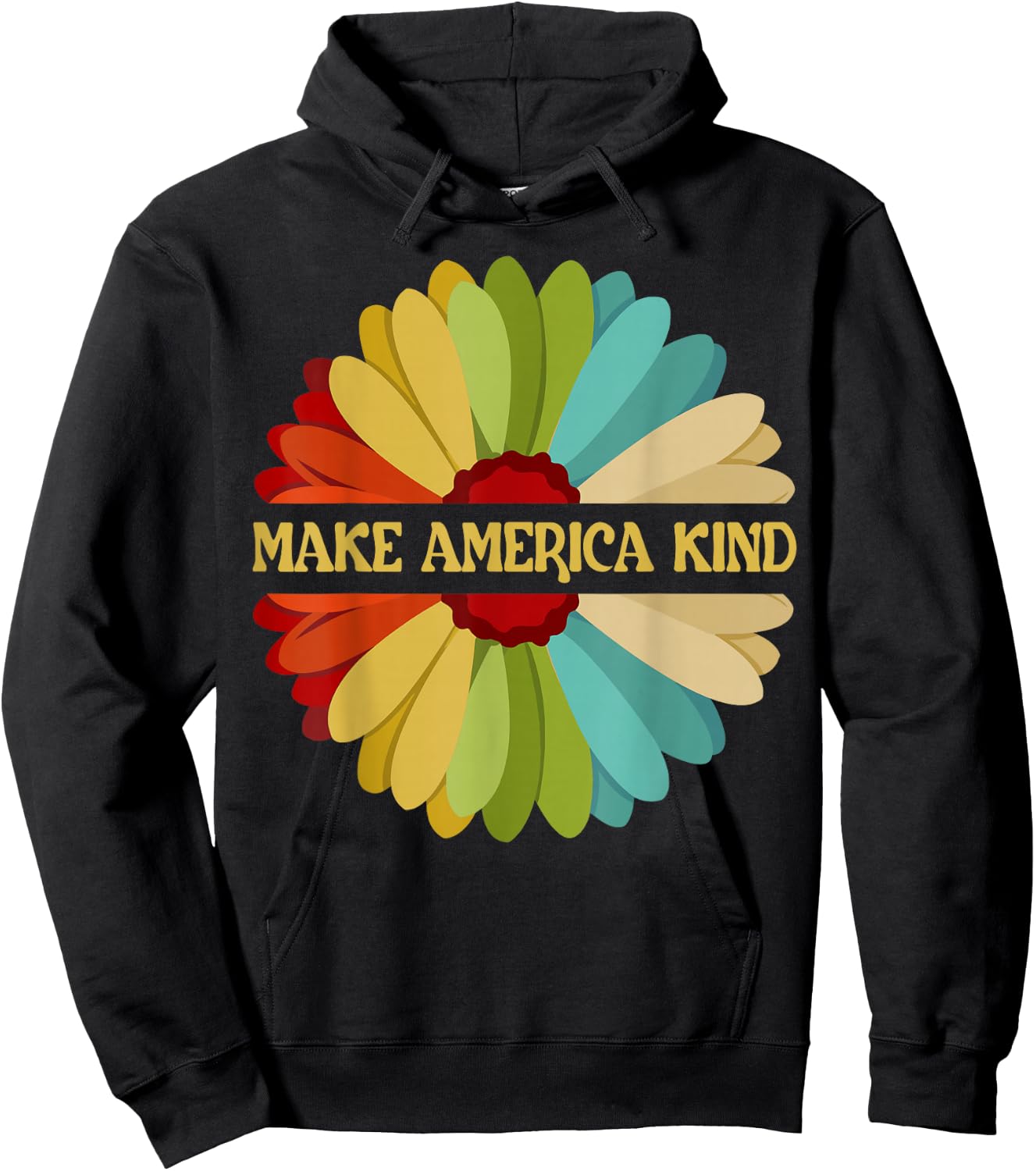 Make America Kind USA Sunflower Hoodie - Hoodie | Black