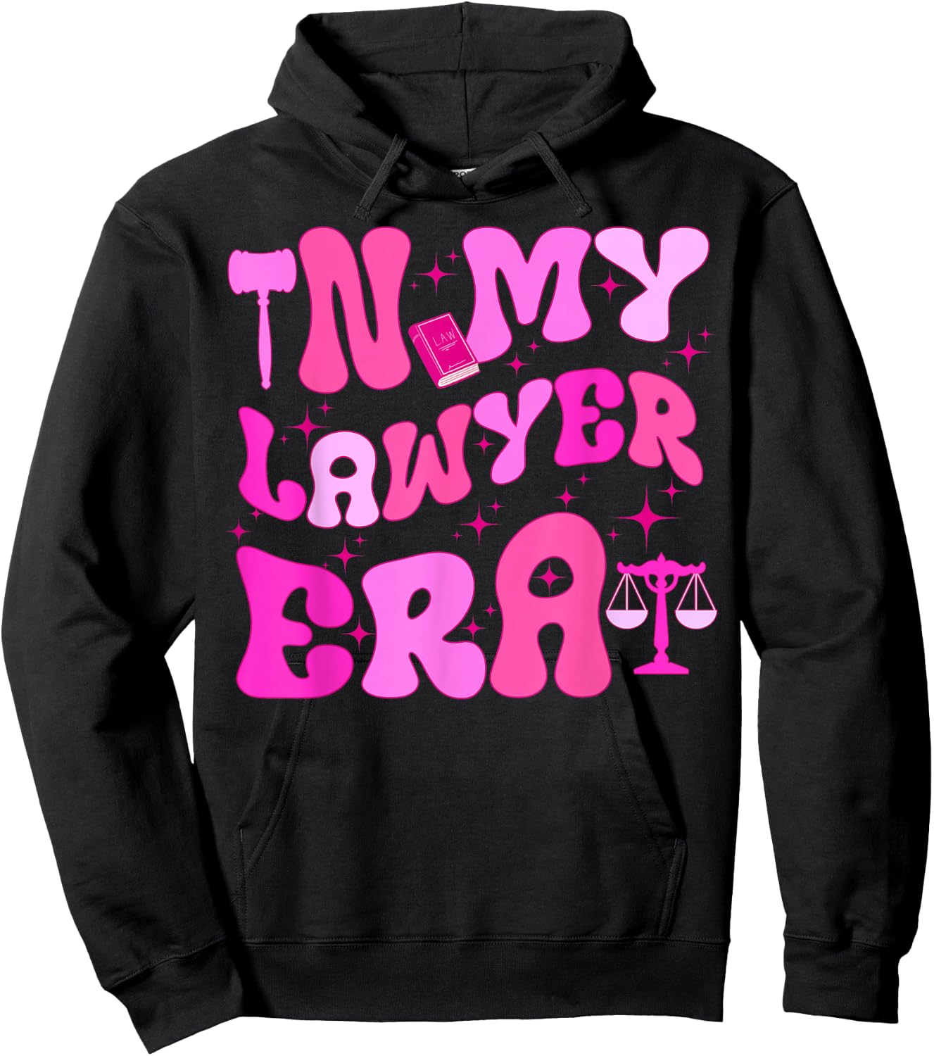 in My Lawyer Era Attorney Retro Groovy Law Student Hoodie - Hoodie | Black