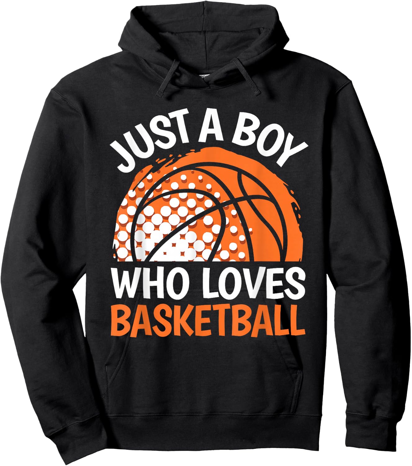 Just A Boy Who Loves Basketball Funny Boys Kids Basketball Hoodie - Hoodie | Black