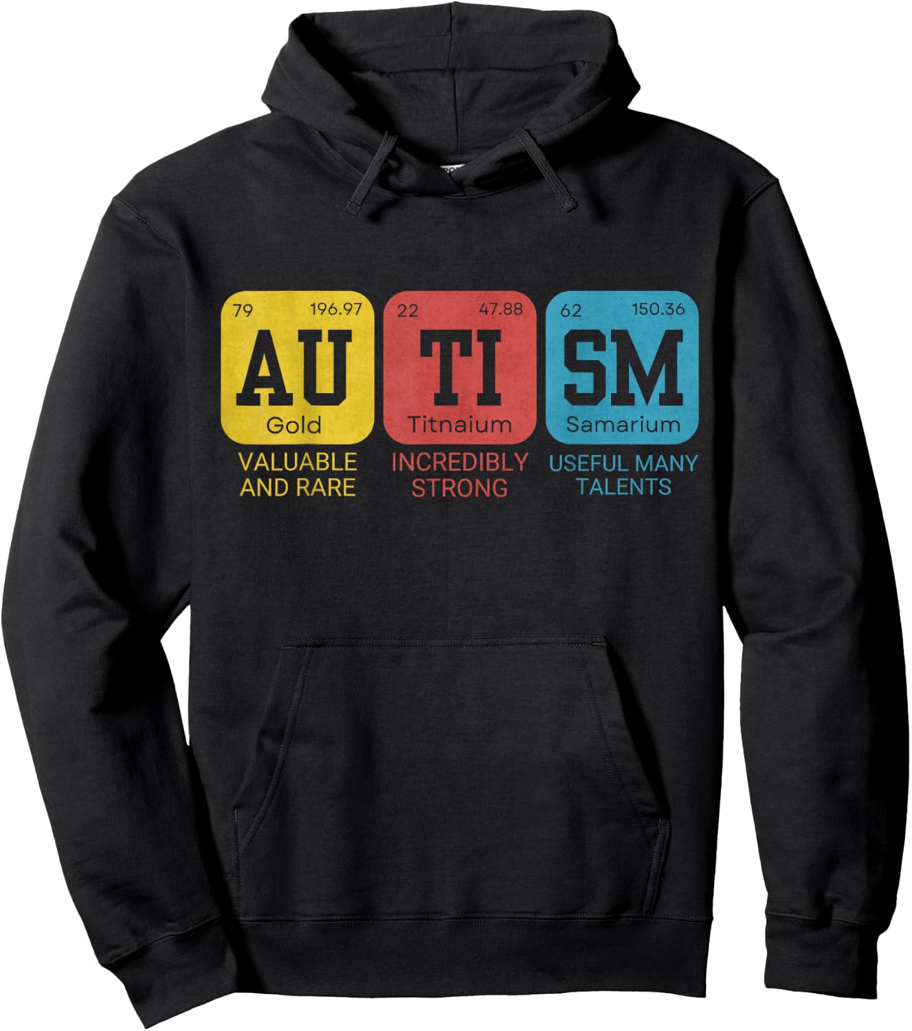 Autism Elements Periodic Table Awareness ASD Hoodie - Hoodie | Black
