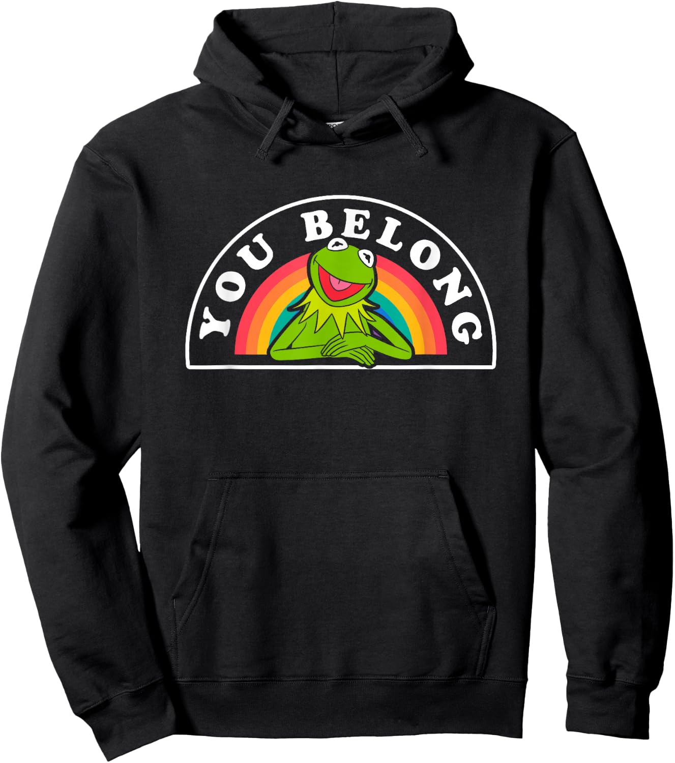 Disney The Muppets Kermit You Belong Rainbow Hoodie - Hoodie | Black