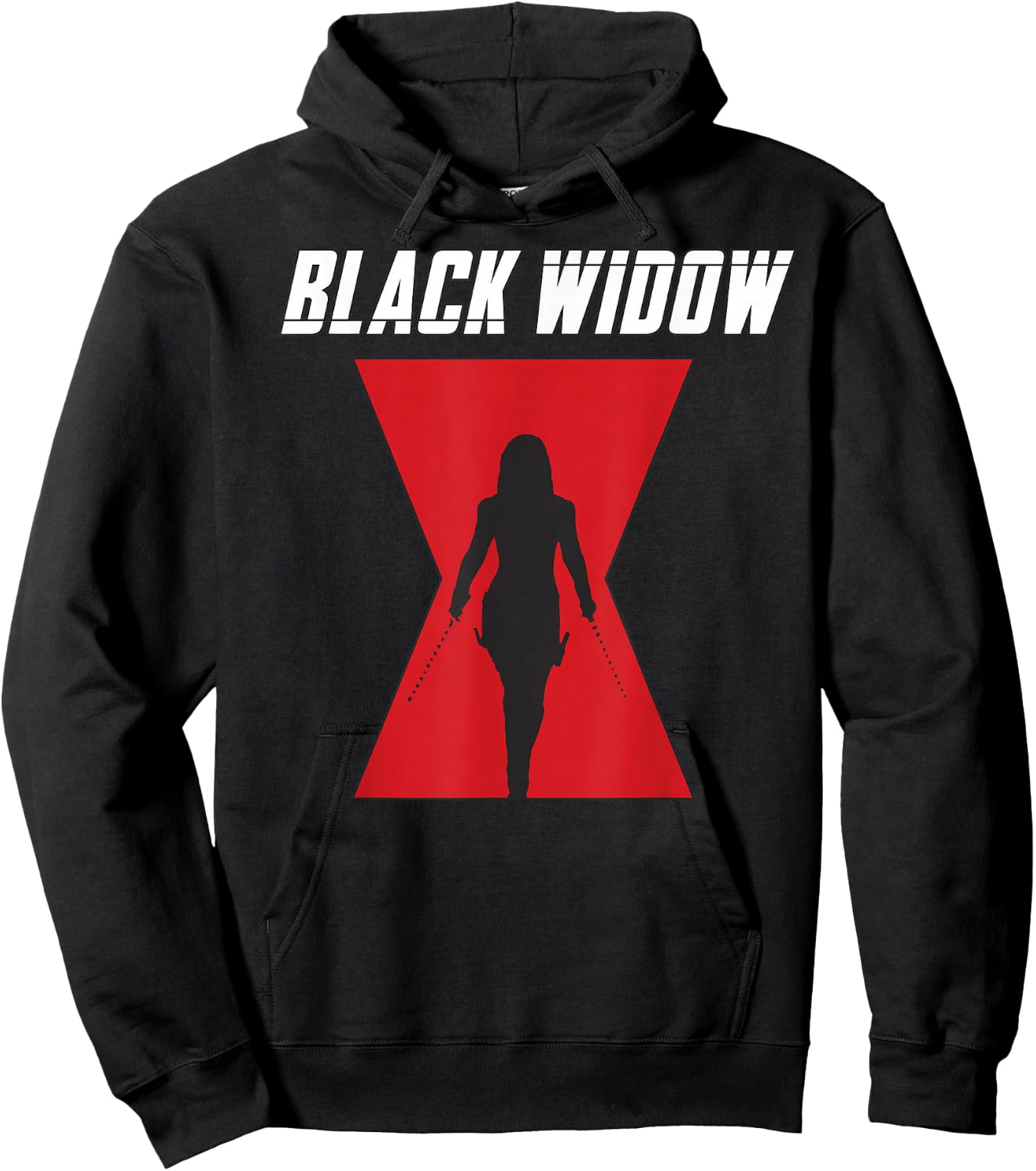 Marvel Black Widow Logo Silhouette Small Hoodie - Hoodie | Black