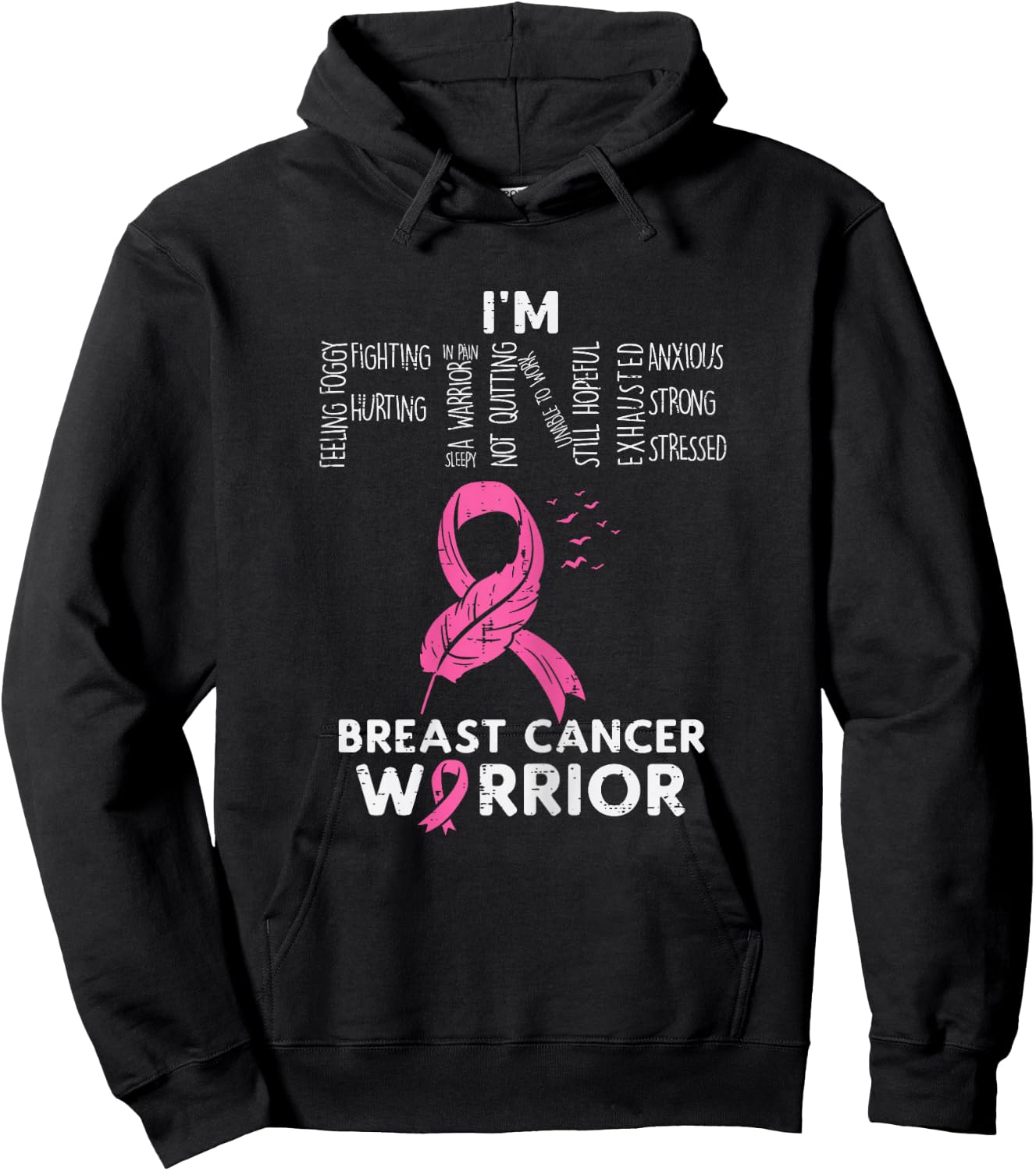 Im Fine Breast Cancer Warrior Pink Awareness Survivor Women Hoodie - Hoodie | Black