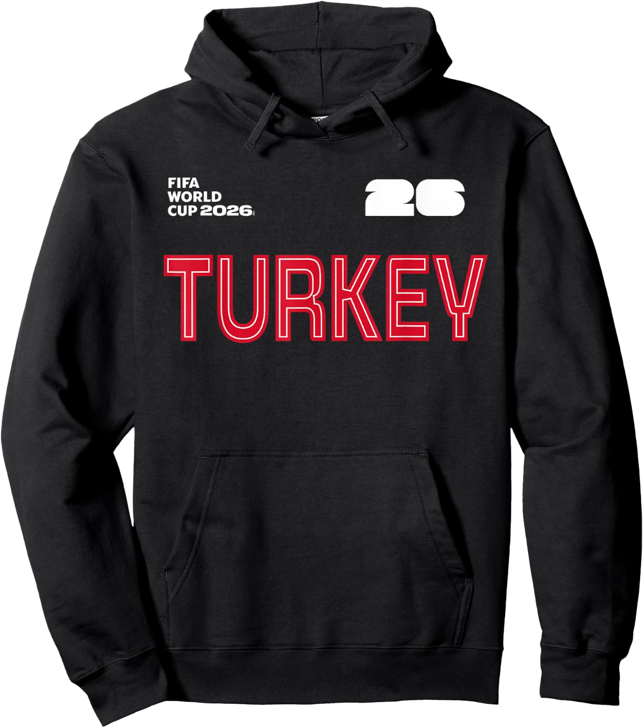 FIFA World CUP26 Turkey Outline Graphic Hoodie - Hoodie | Black