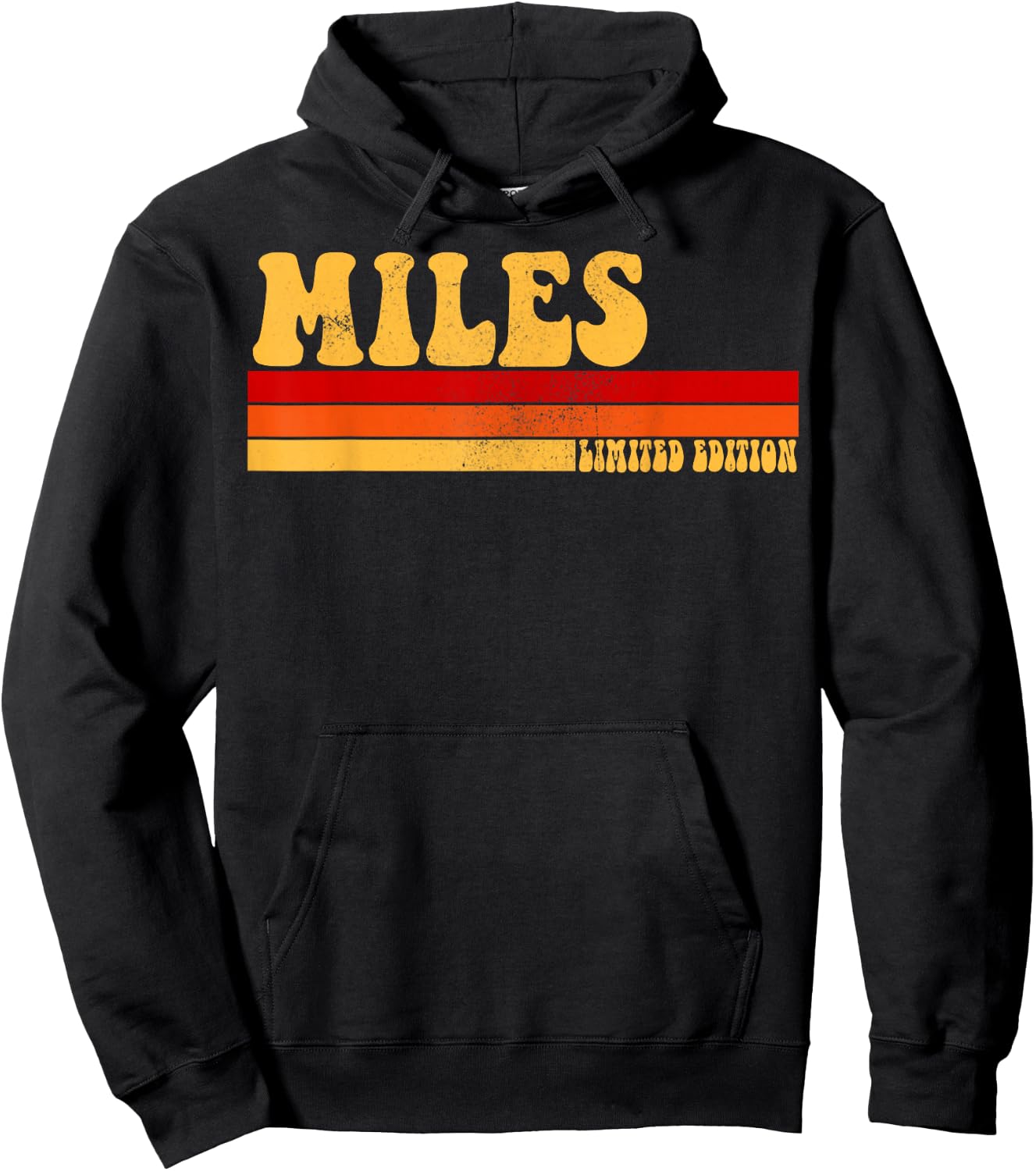 MILES Name Personalized Idea Men Retro Vintage MILES Hoodie - Hoodie | Black