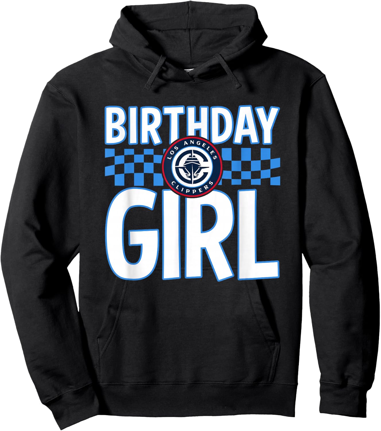 NBA Los Angeles Clippers Birthday Girl Checkered Logo Hoodie - Hoodie | Black