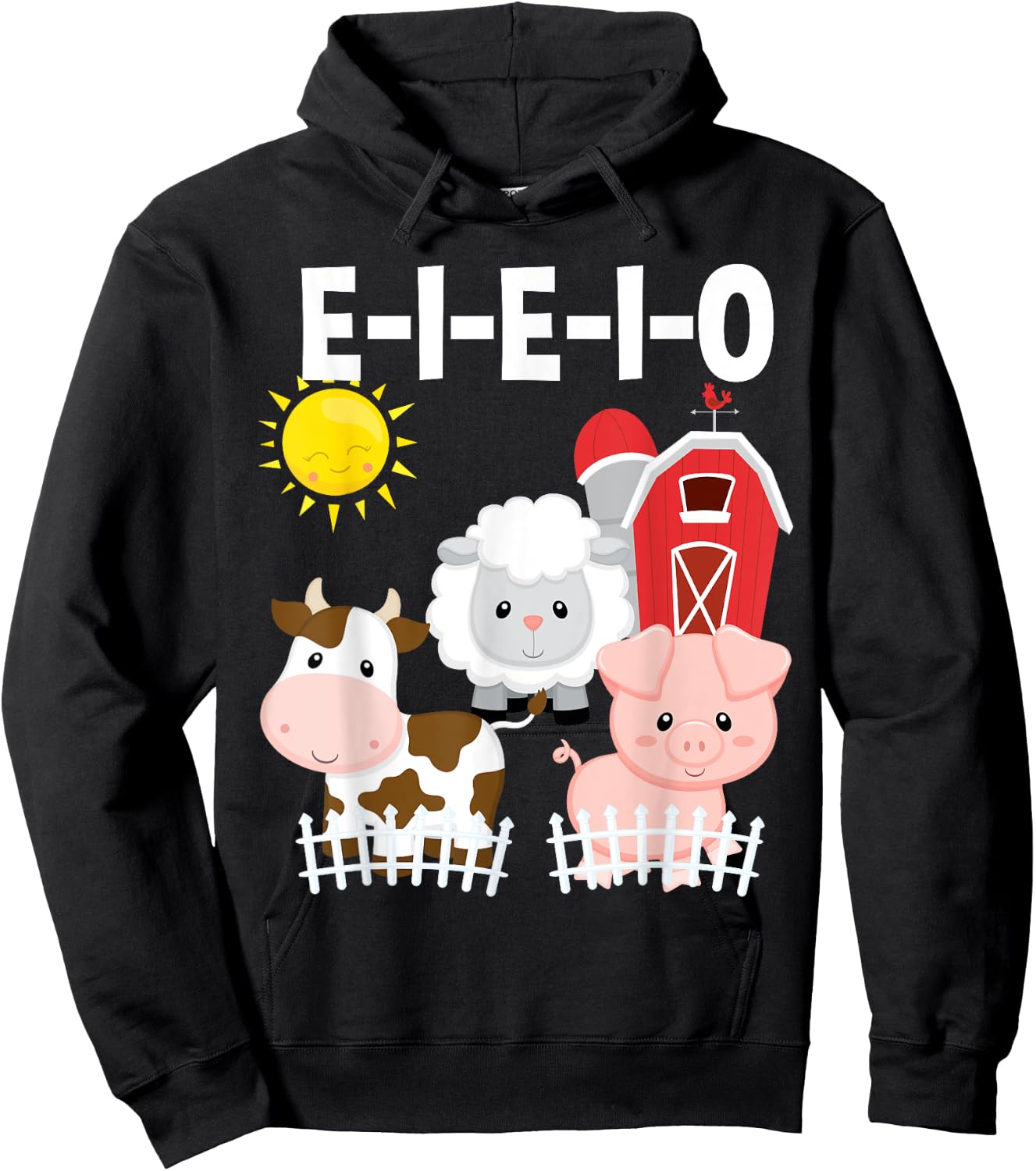 Toddler Kids Old MacDonald Had a Farm E-I-E-I-O Nursery Song Hoodie - Hoodie | Black