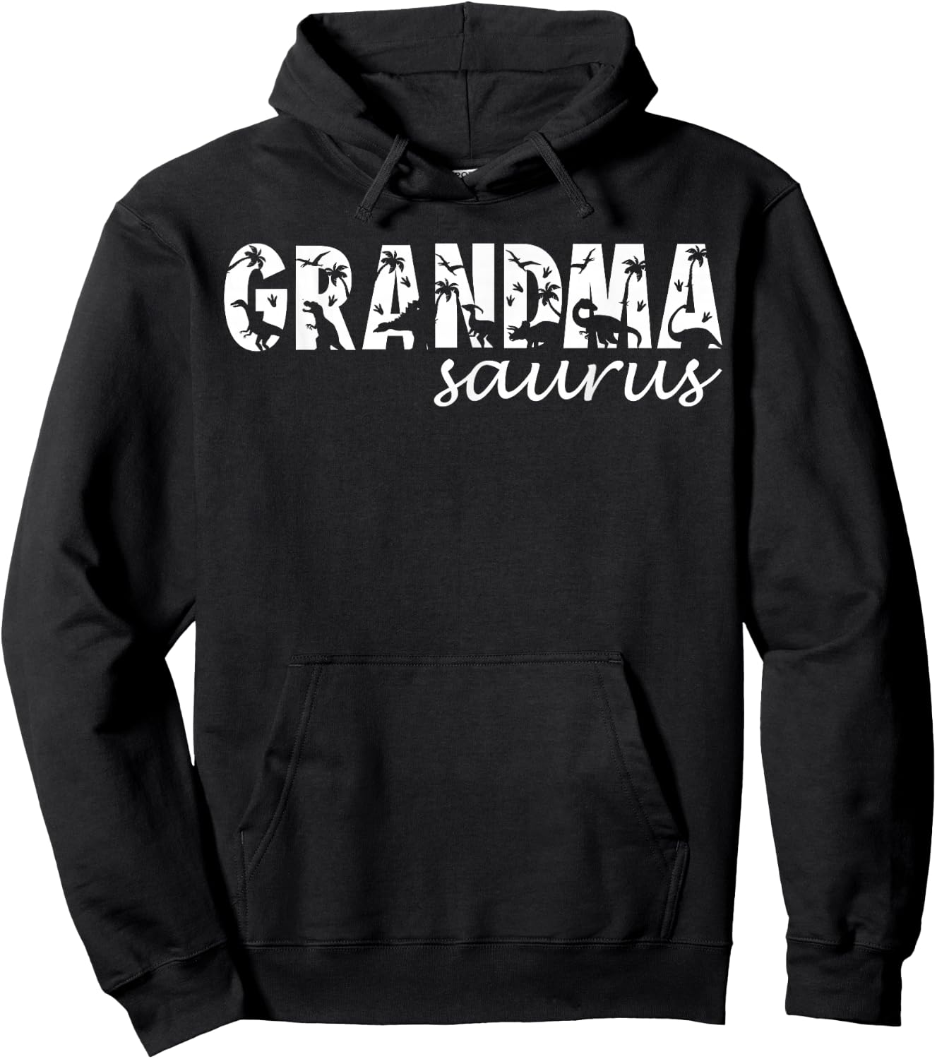 Grandmasaurus T Rex Dinosaur Grandma Saurus Family Matching Hoodie - Hoodie | Black