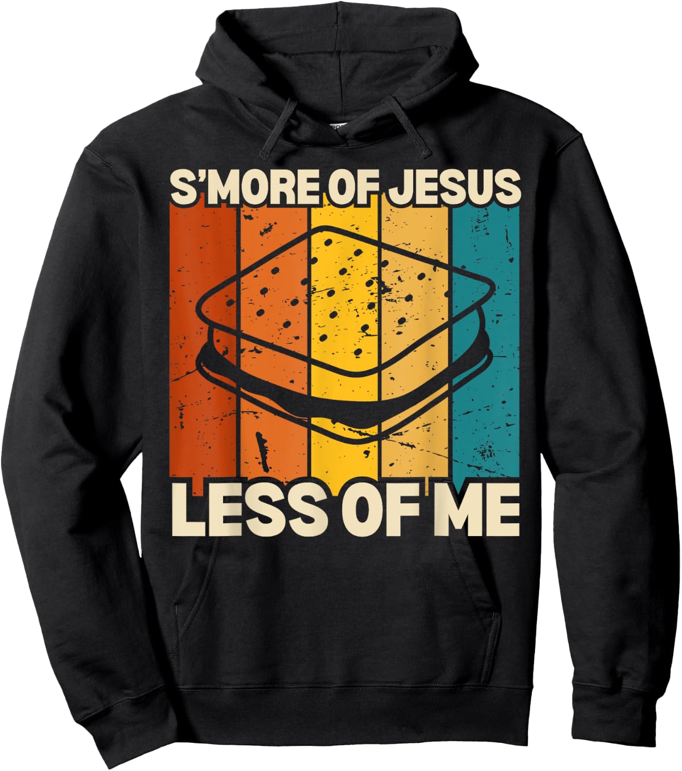 Funny Smore Of Jesus Less Of Me Camping Christian Sunset Hoodie - Hoodie | Black