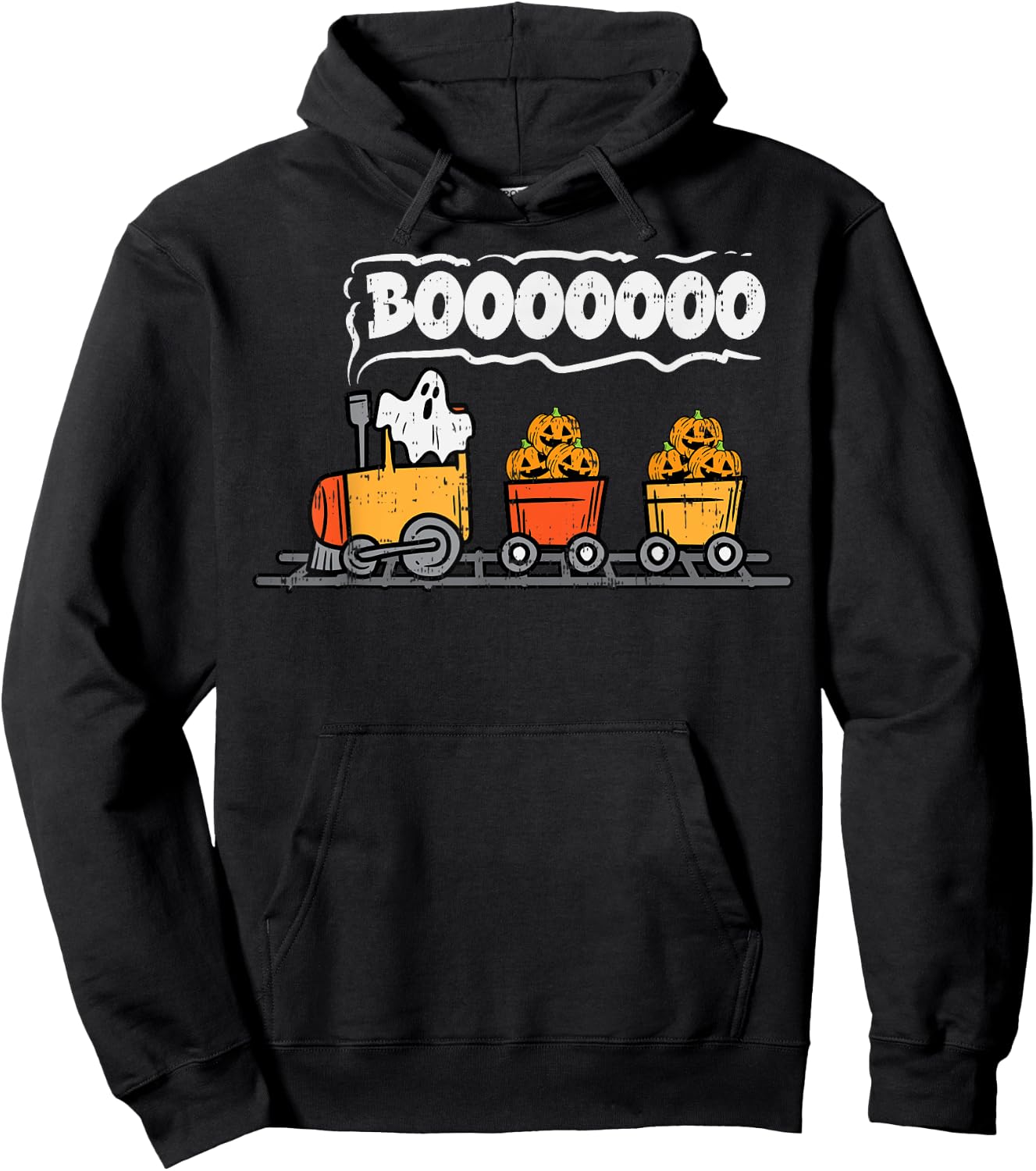 Halloween Train Ghost Boo Costume Toddler Boys Kids Youth Hoodie - Hoodie | Black