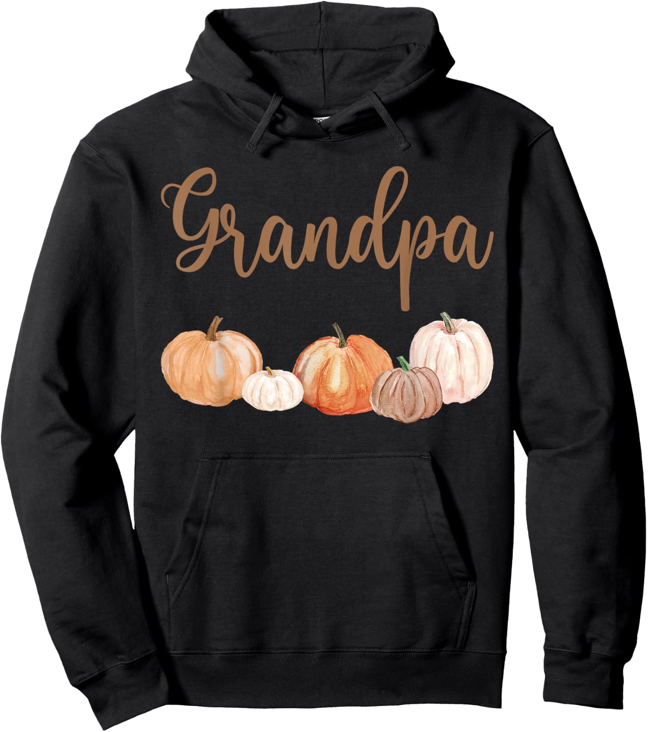 Grandpa of Little Pumpkin First Birthday Autumn Pumpkin Hoodie - Hoodie | Black