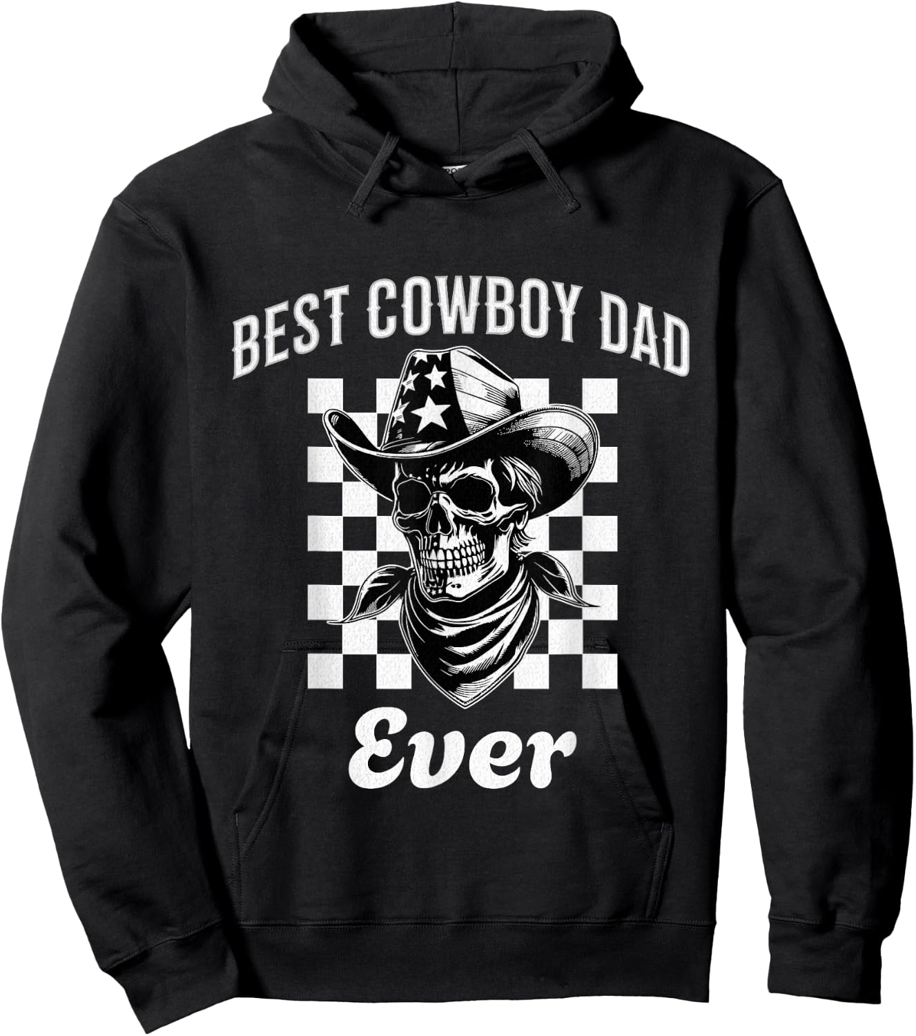 Funny Best Cowboy Dad Ever Gifts Men Fathers Day Dad Hoodie - Hoodie | Black