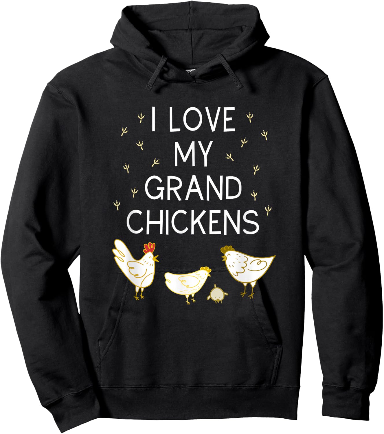 I Love My Grand Chickens Funny Chicken Lover Grandma Grandpa Hoodie - Hoodie | Black