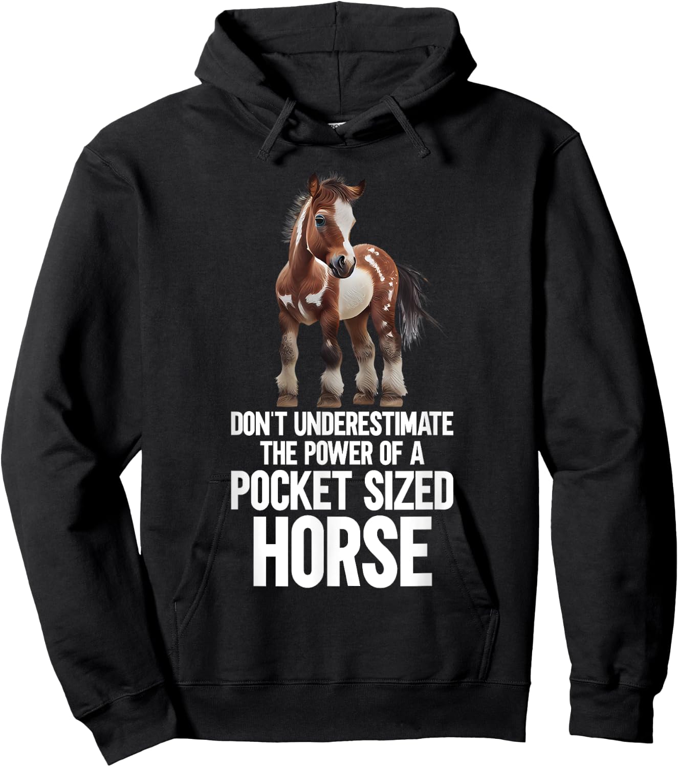Miniature Horse Mini Horse Pet Tiny Horse Lover Pony Hoodie - Hoodie | Black
