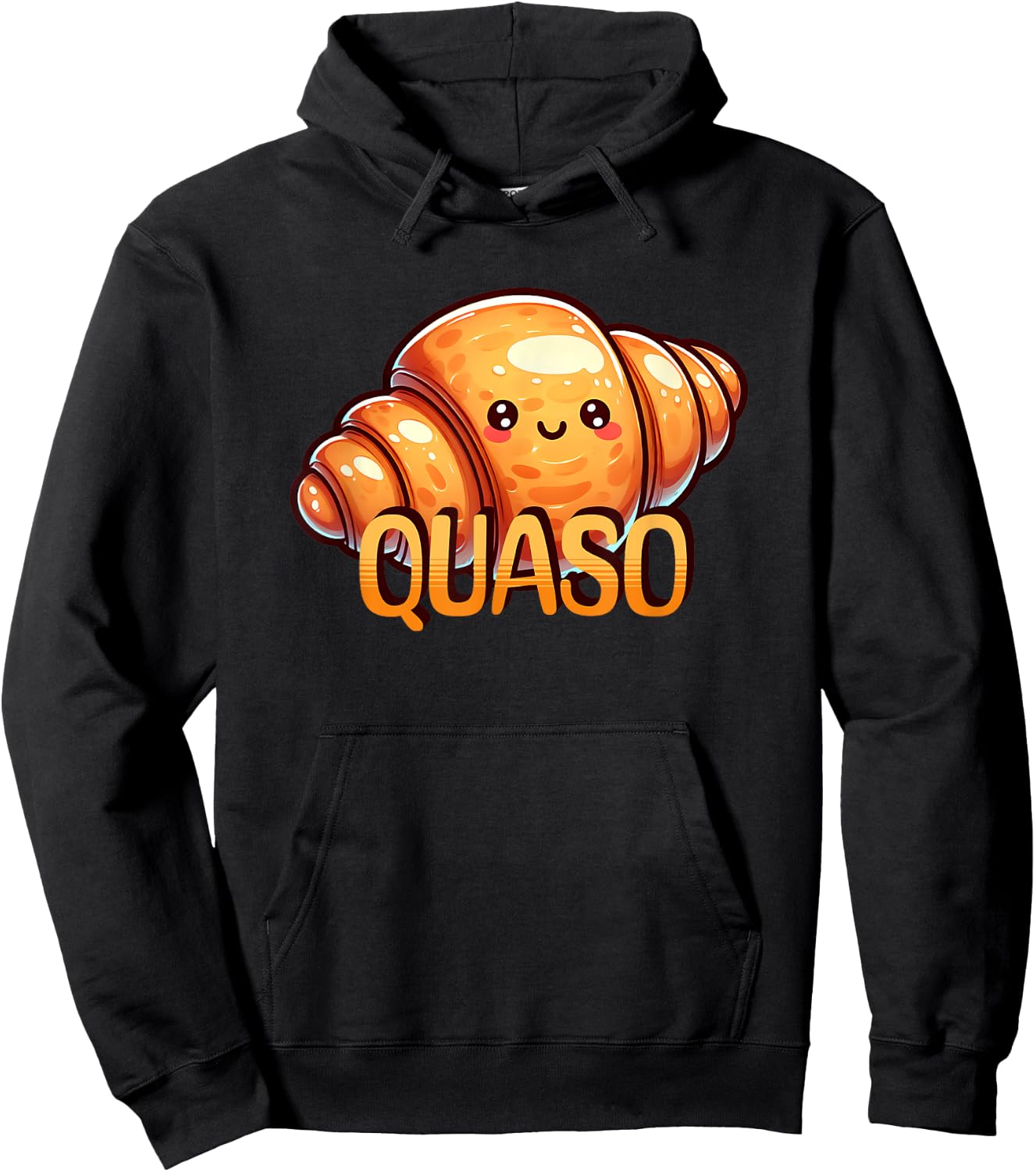 Croissant Kawaii Cute Quaso Meme Hoodie - Hoodie | Black