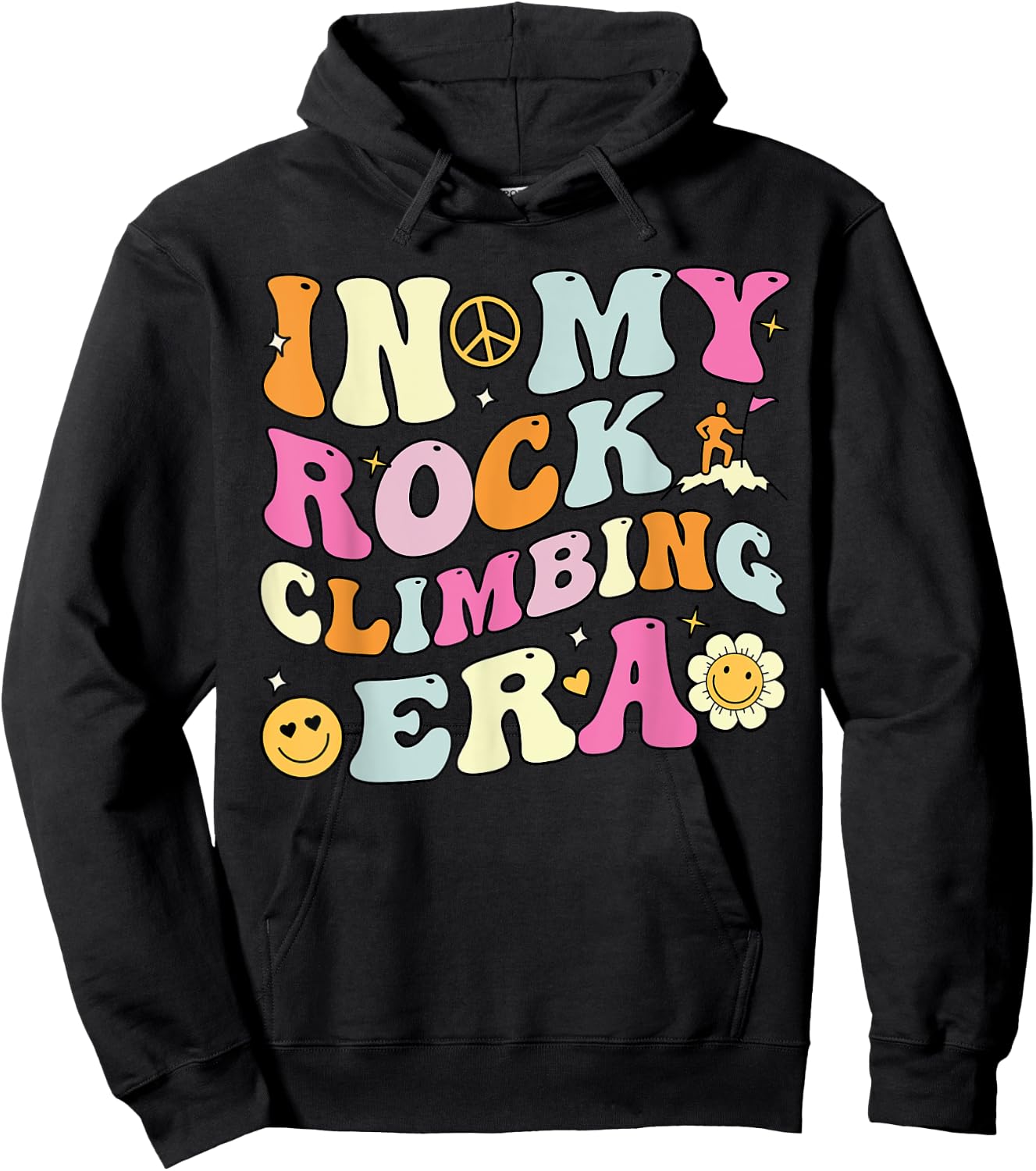 In My Rock Climbing Era, Cute Groovy Rock Climber Hoodie - Hoodie | Black