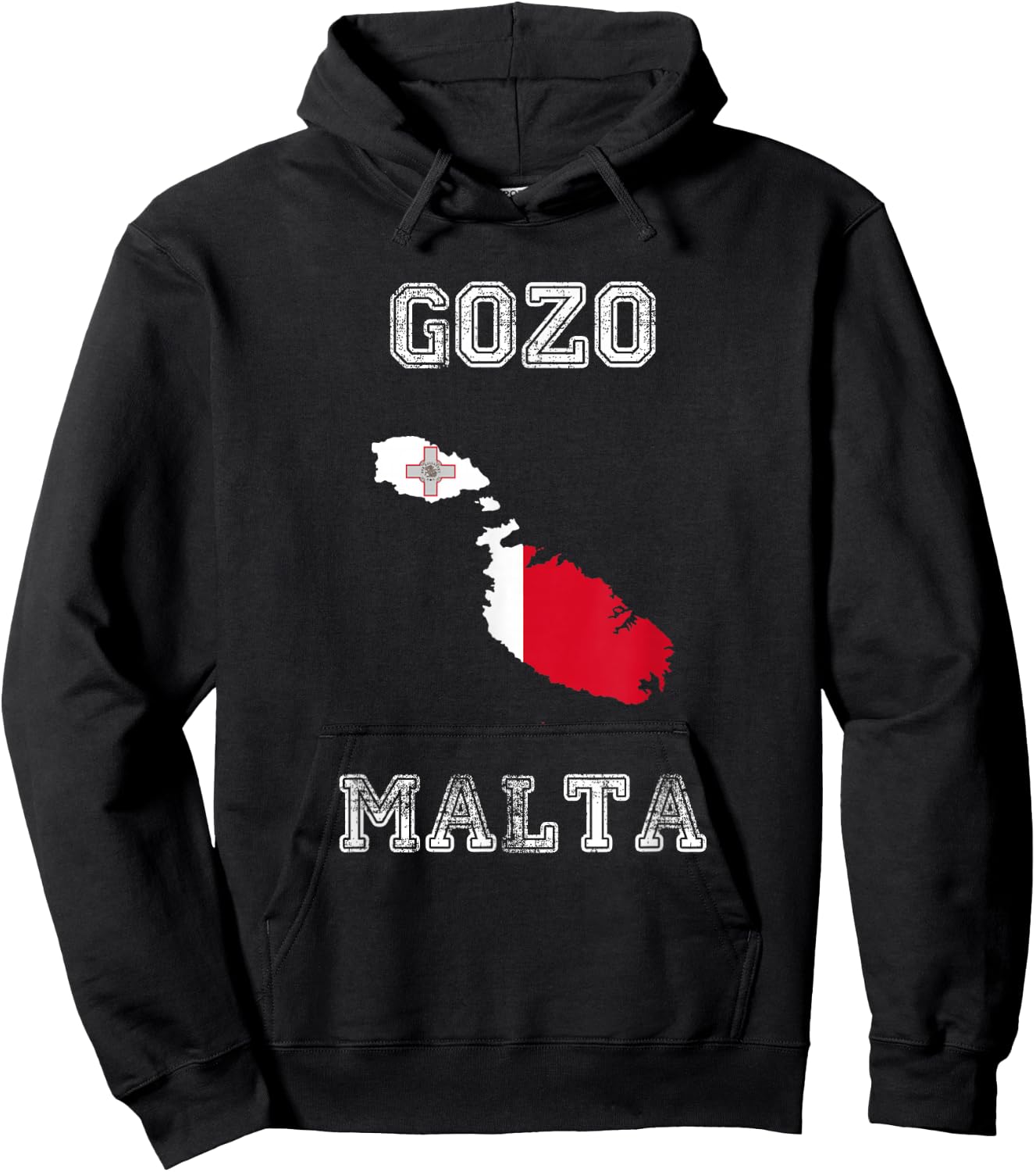 Malta Distressed Flag Gozo Pride Hoodie - Hoodie | Black