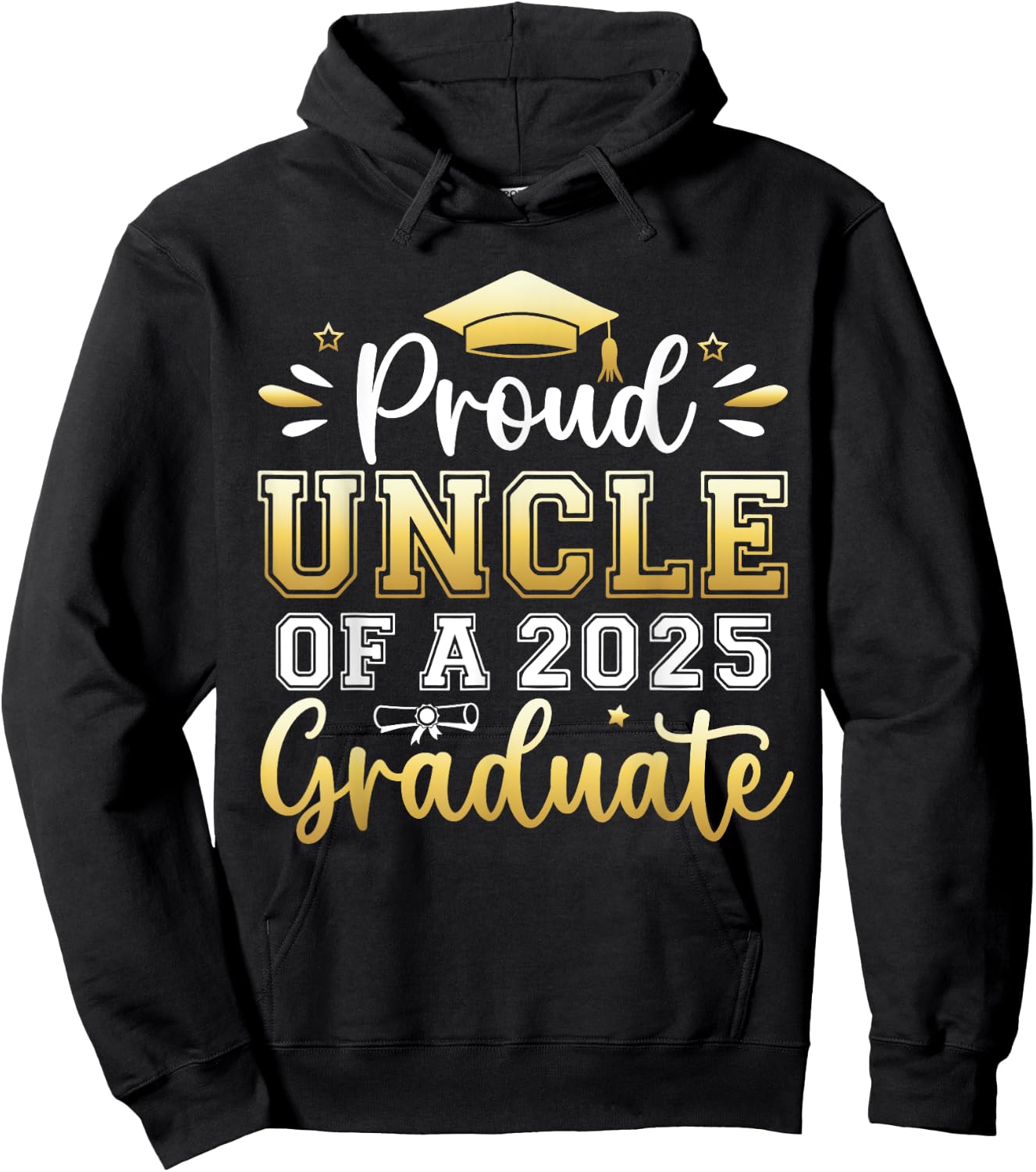 Proud Uncle of a 2025 Graduate Senior Graduation Men Hoodie - Hoodie | Black