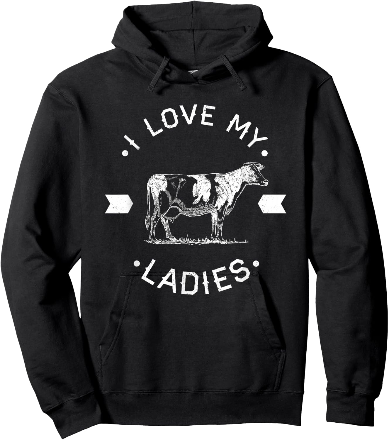 I Love My Ladies Funny Cow Dairy Farmer Gift - White Hoodie - Hoodie | Black