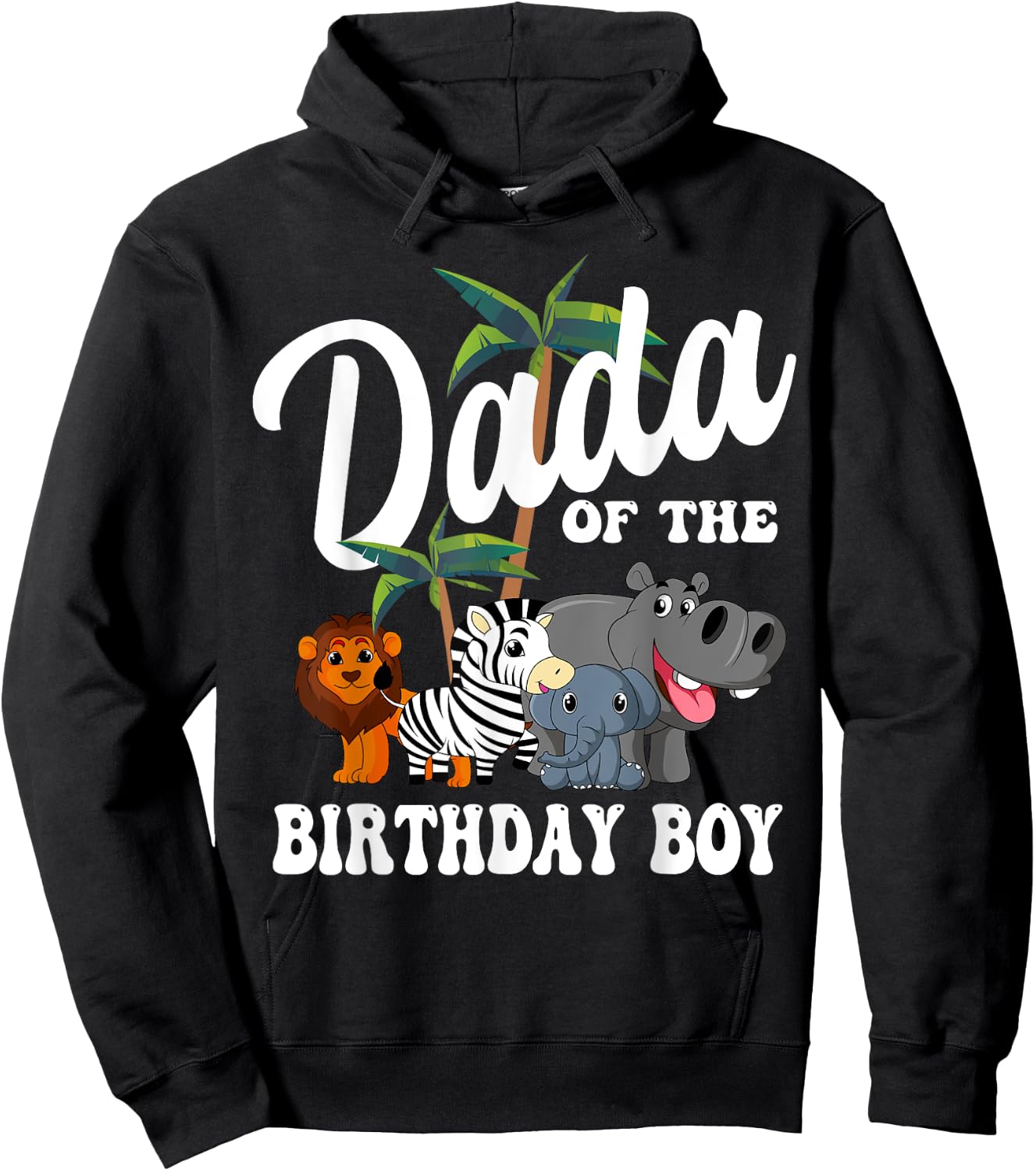 Dada of the Birthday Boy Zoo Bday Safari Celebration Hoodie - Hoodie | Black