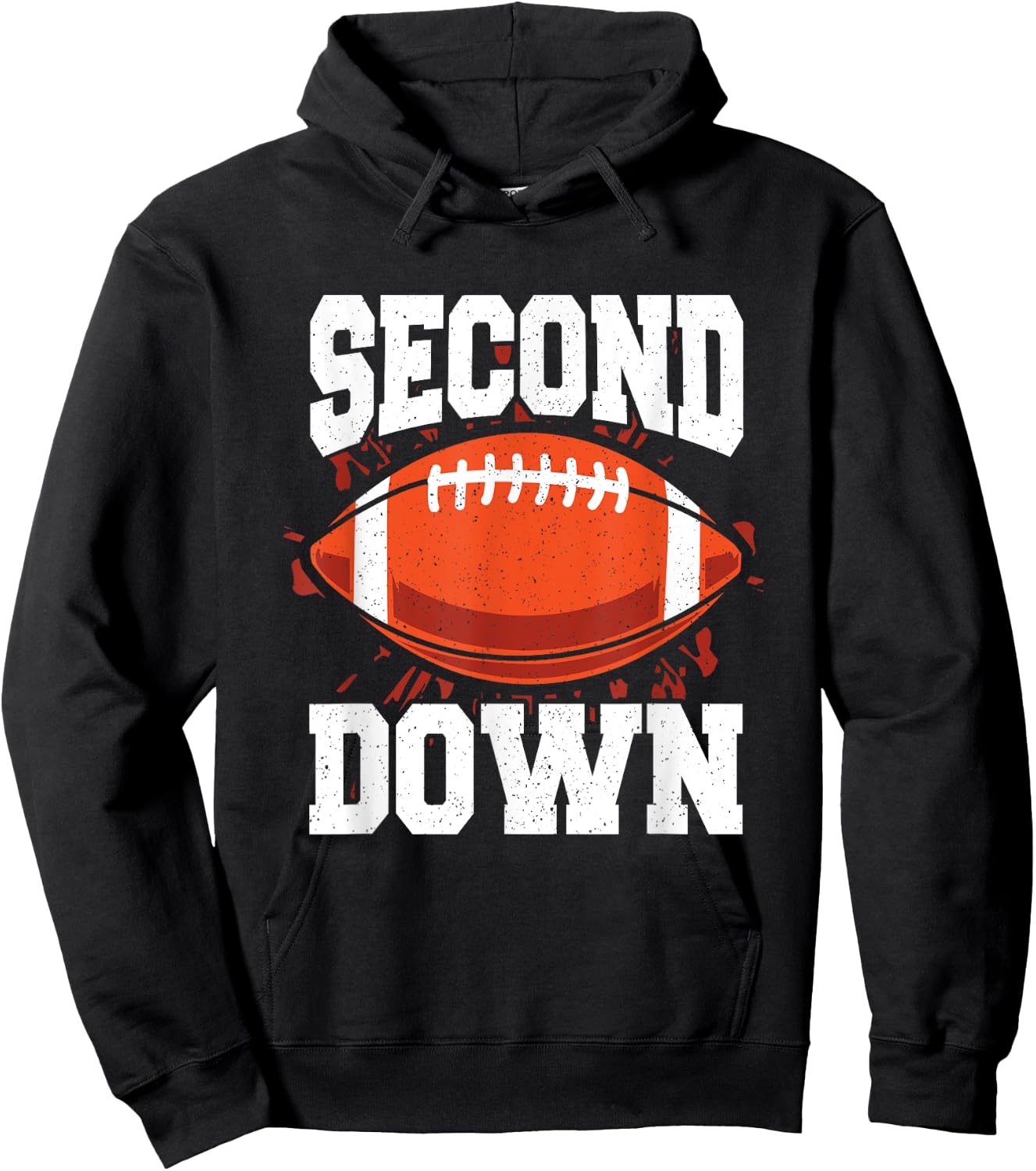Second Down 2 Year Old Football Birthday Boy 2nd Birthday Hoodie - Hoodie | Black