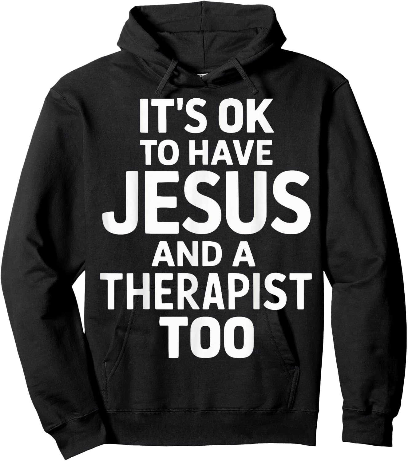 It's Ok To Have Jesus And A Therapist Too Hoodie - Hoodie | Black