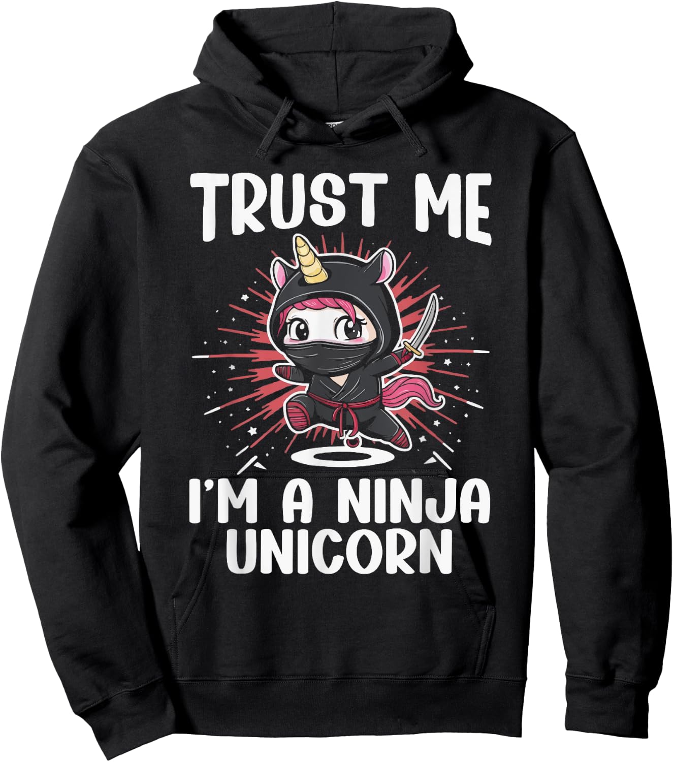 Ninjacorn Unicorn Lover Shuriken Kunai Shinobi Ninja Hoodie - Hoodie | Black
