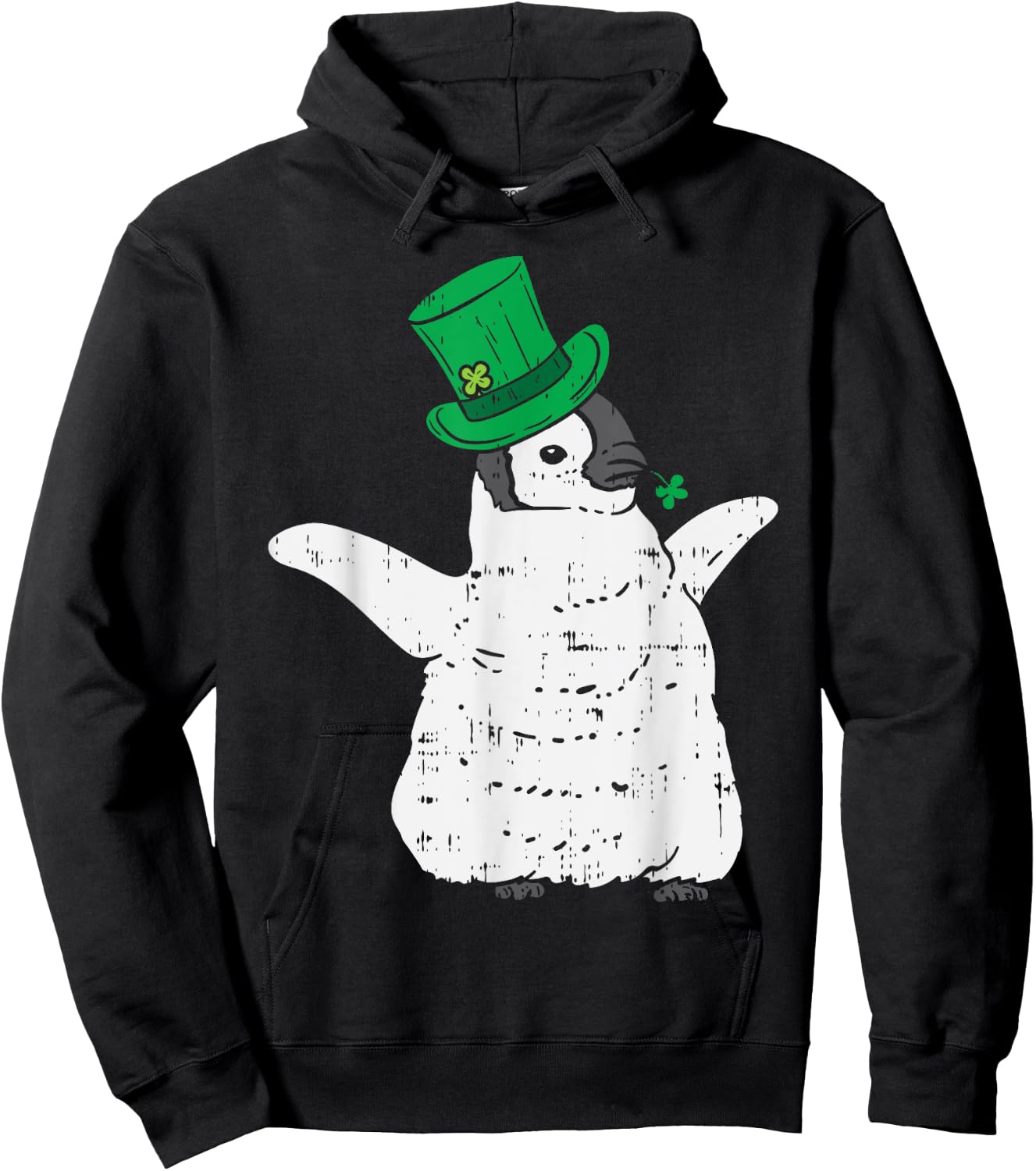 Irish Penguin Leprechaun Animal Cute Bird St Patricks Day Hoodie - Hoodie | Black