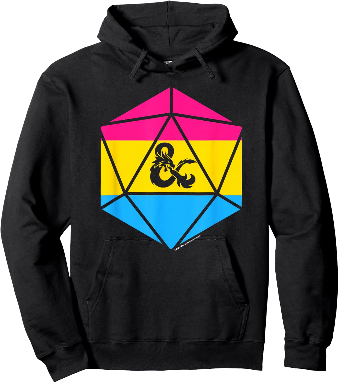 Dungeons & Dragons Pansexual Pride Flag Dice Logo Hoodie - Hoodie | Black