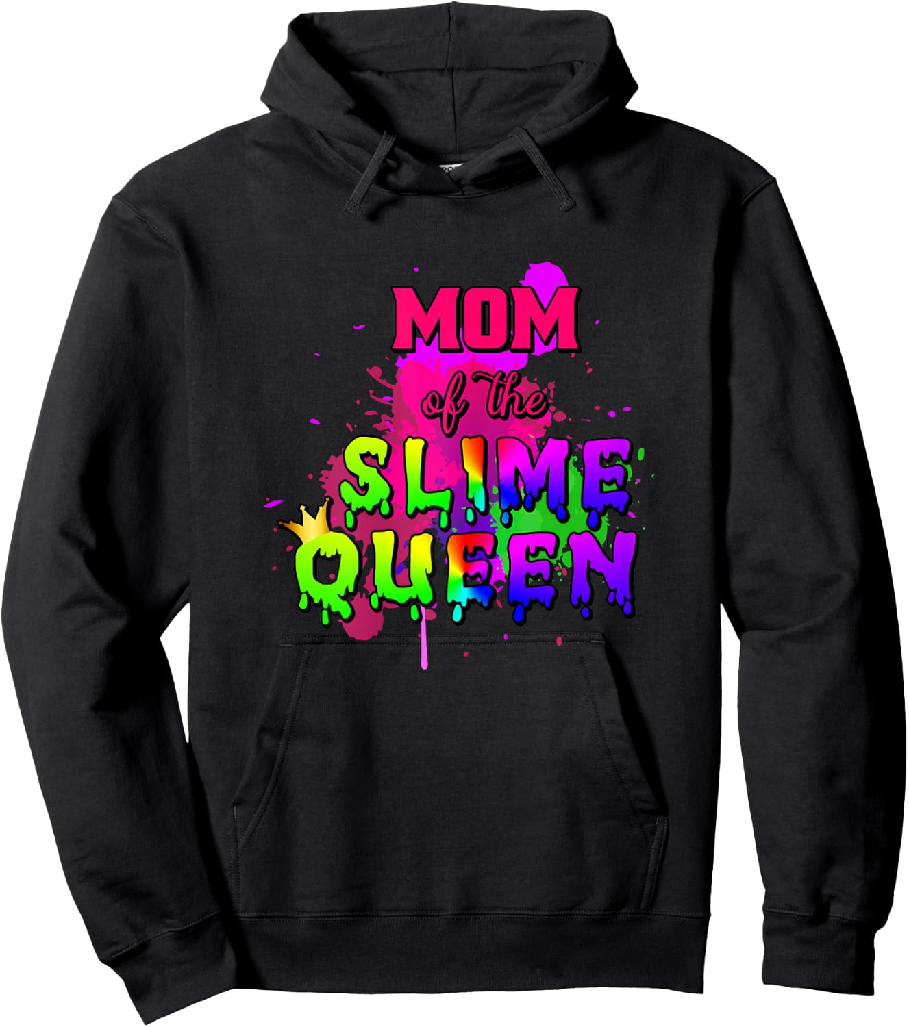 Mom Of The Slime Queen Birthday Matching Hoodie - Hoodie | Black