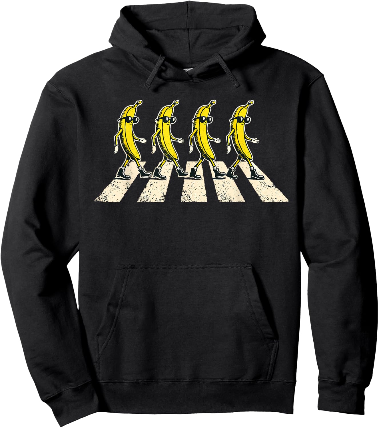 Retro Banana Novelty Men Women Kids Funny Banana Hoodie - Hoodie | Black