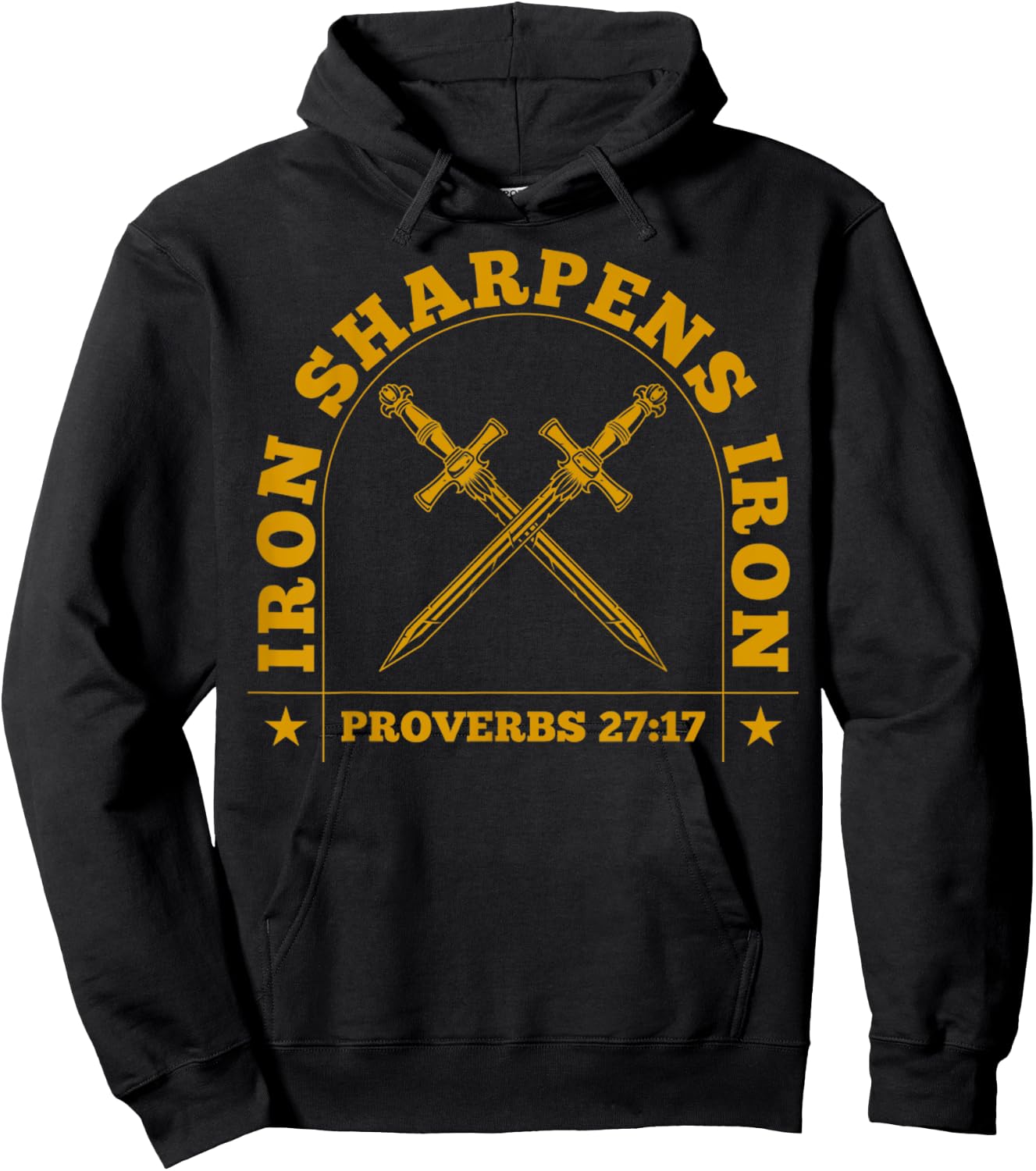 Vintage Iron Sharpens Iron Men Women Faith Religious Gift Hoodie - Hoodie | Black