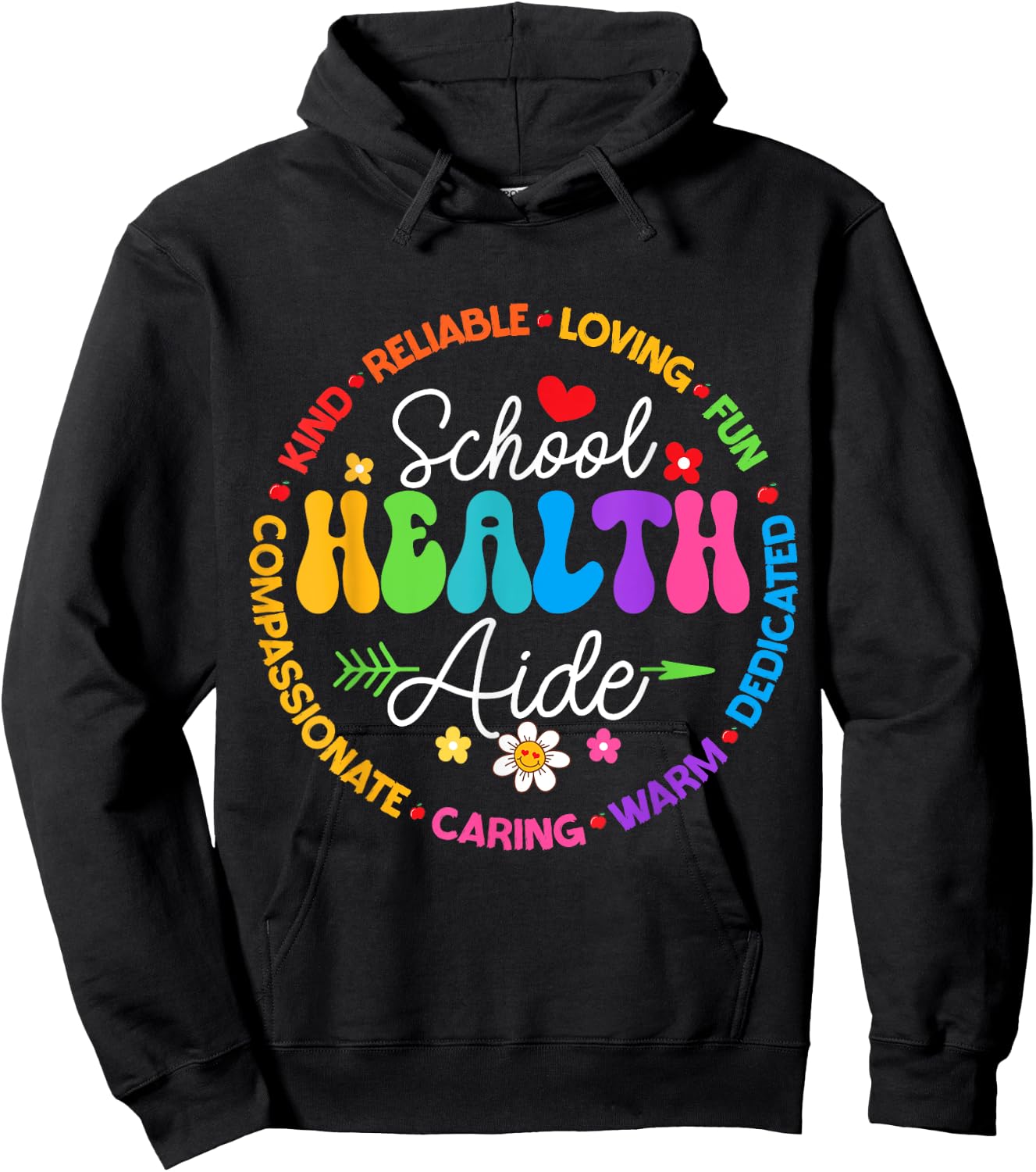 School Health Aide Squad Funny Back To School Nurse Squad Hoodie - Hoodie | Black
