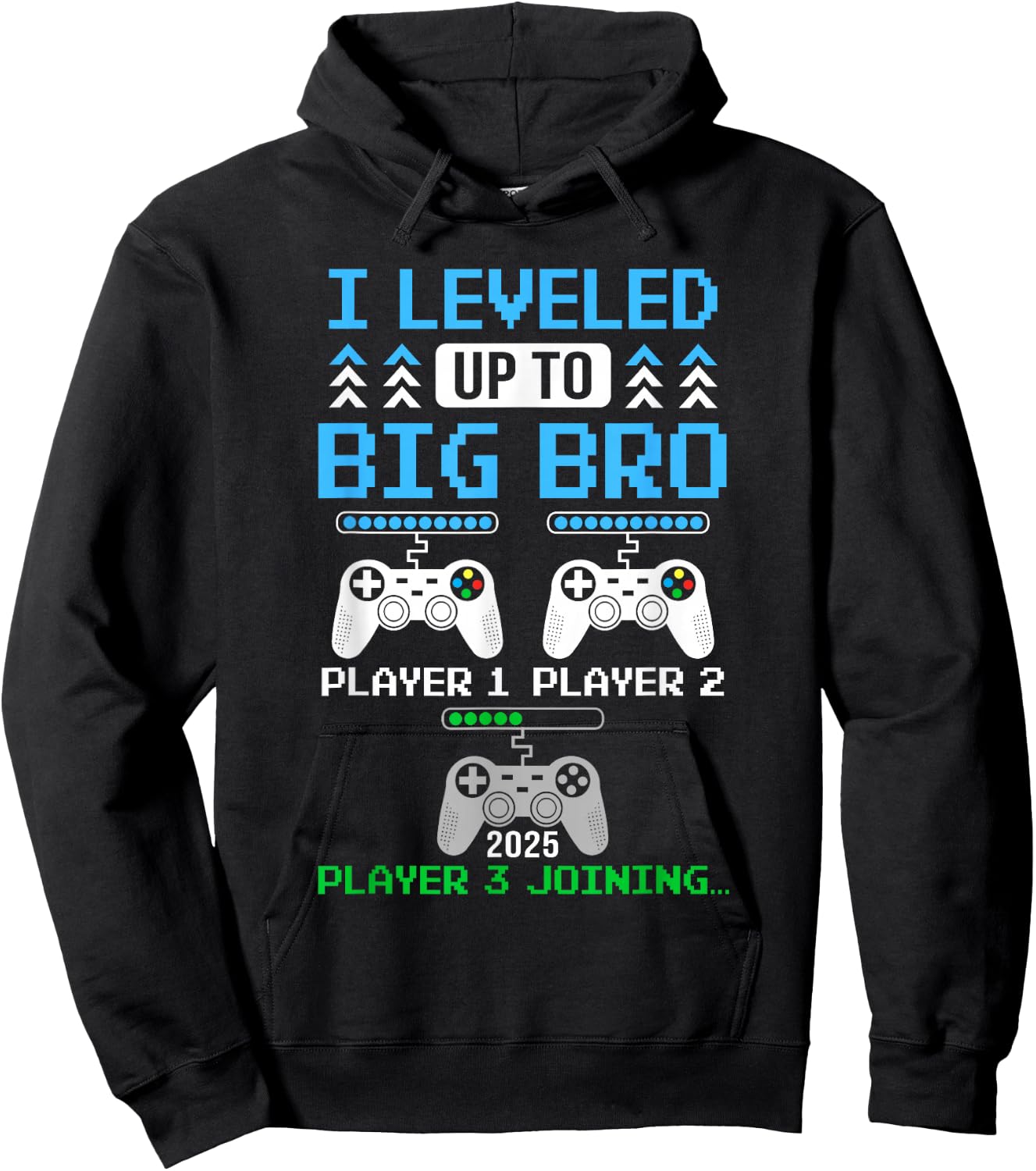 Leveled Up To Big Brother Again Big Brother Est 2025 Kids Hoodie - Hoodie | Black