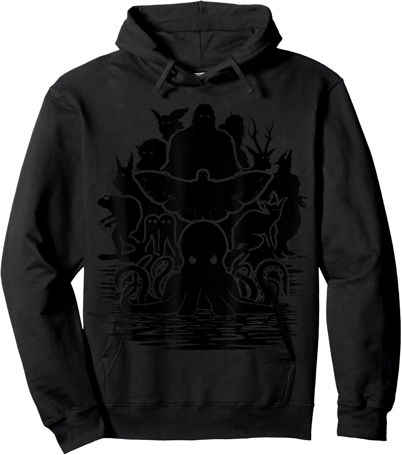 Bigfoot Mothman Dogman Other Monsters! Funny Cryptid Hoodie - Hoodie | Black