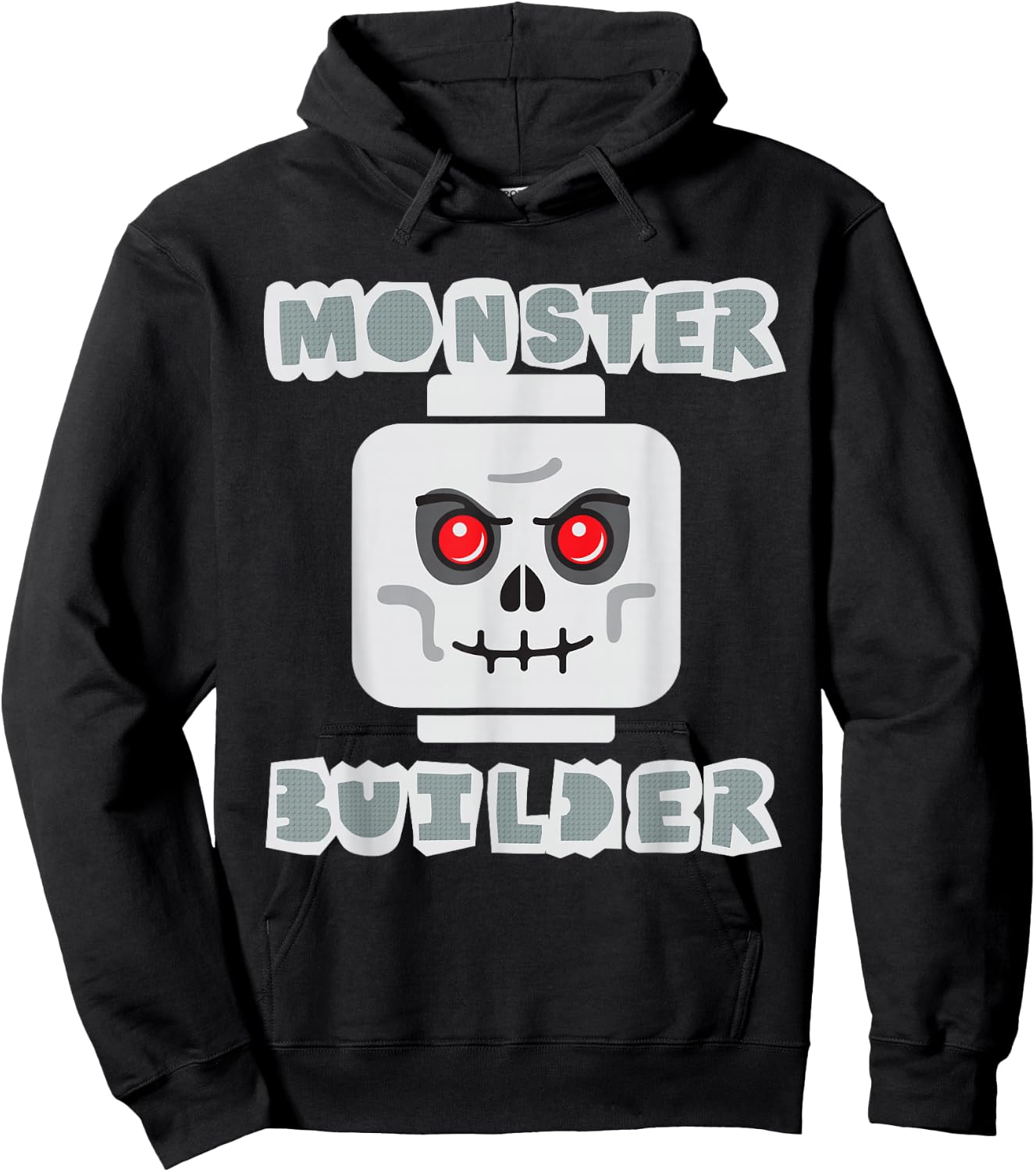 Halloween Building Bricks Monster Builder Skull Head funny Hoodie - Hoodie | Black