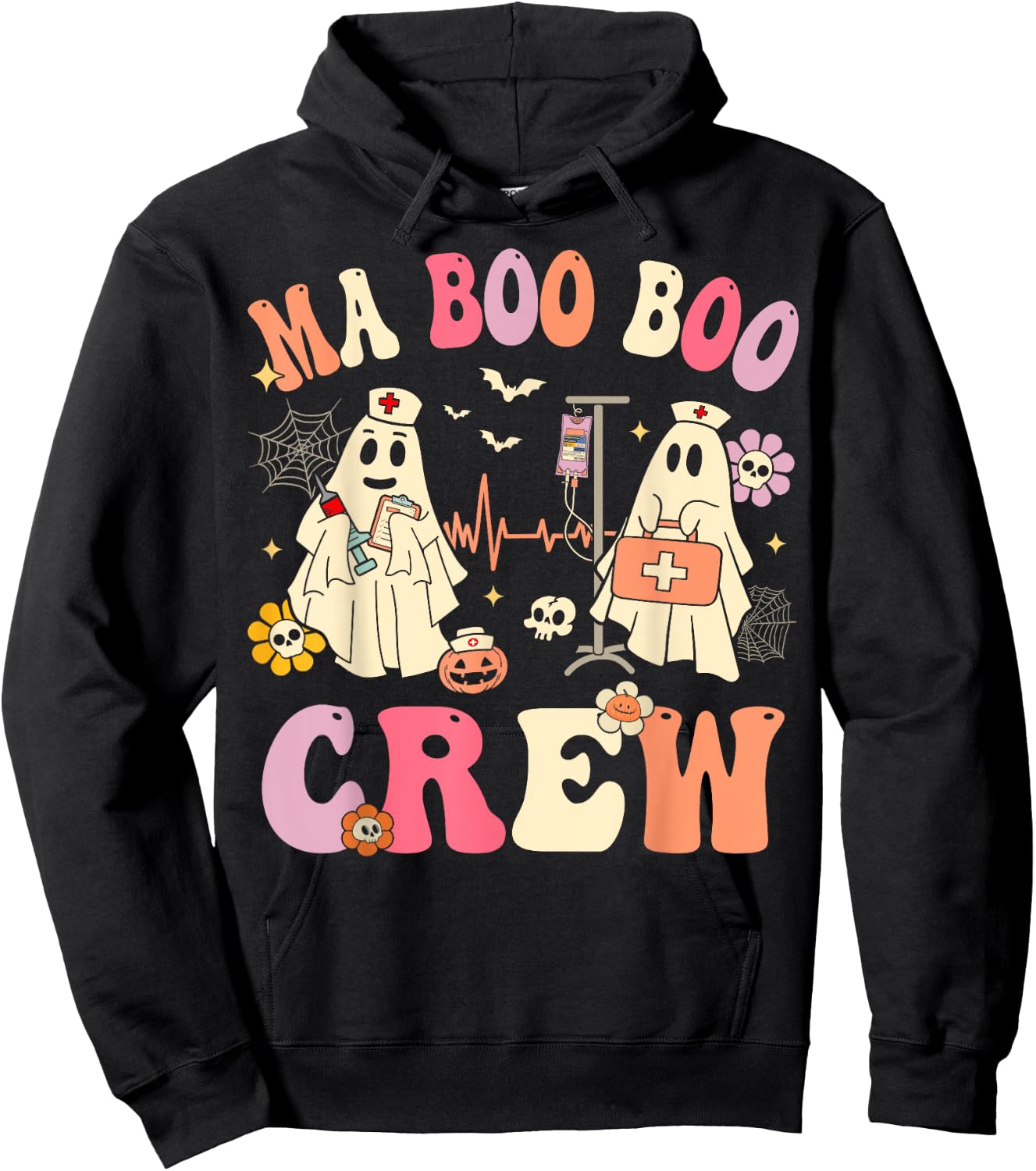 Medical Assistant Boo Crew Funny MA Halloween Hoodie - Hoodie | Black