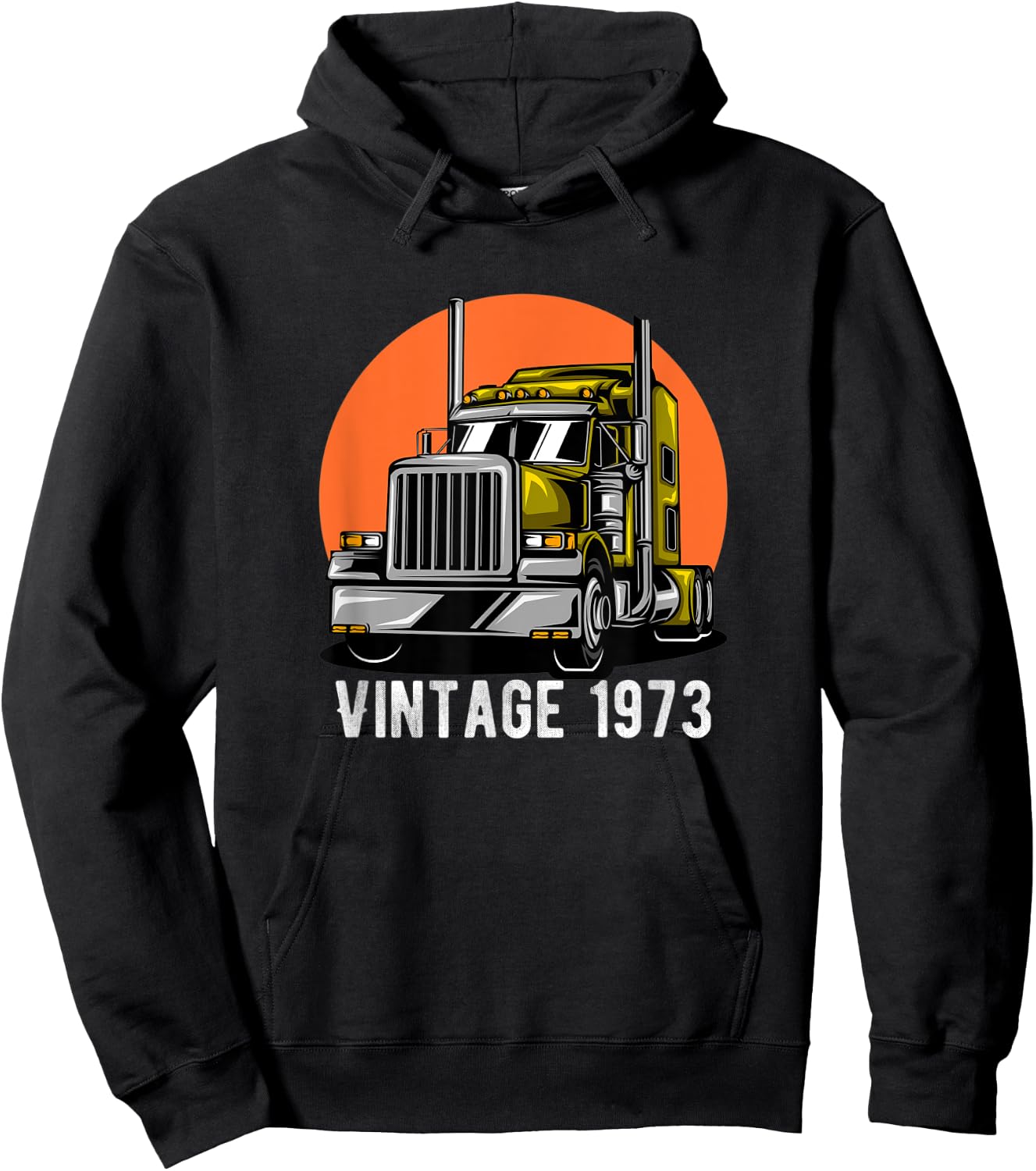 Vintage 1973 Shirt Truck Driver Trucker 49th Birthday Shirt Hoodie - Hoodie | Black