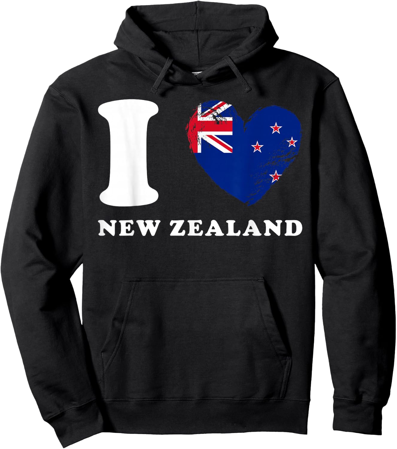I Love New Zealand - Heart Flag New Zealand Hoodie - Hoodie | Black